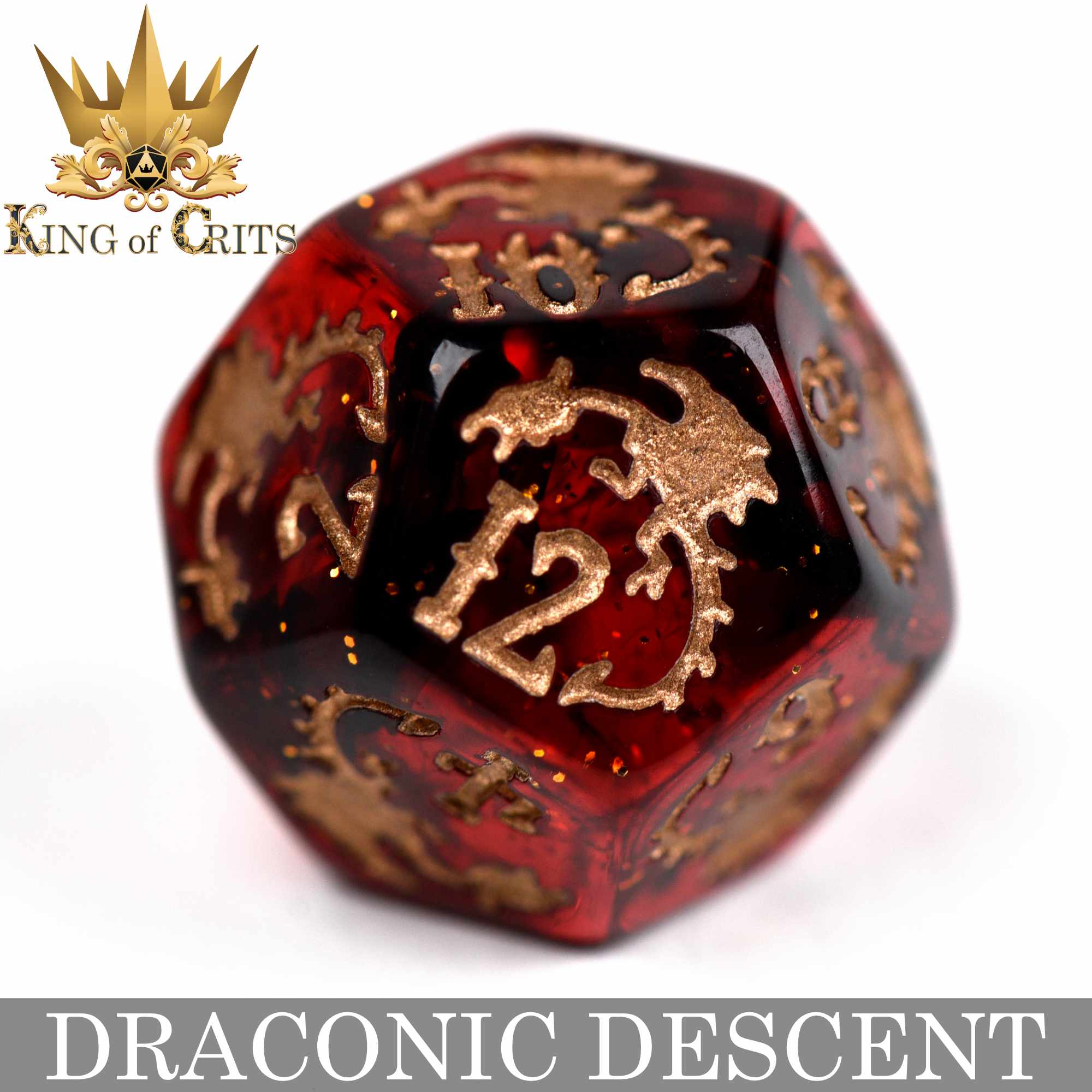 Draconic Descent 11 Dice Set - Bards & Cards