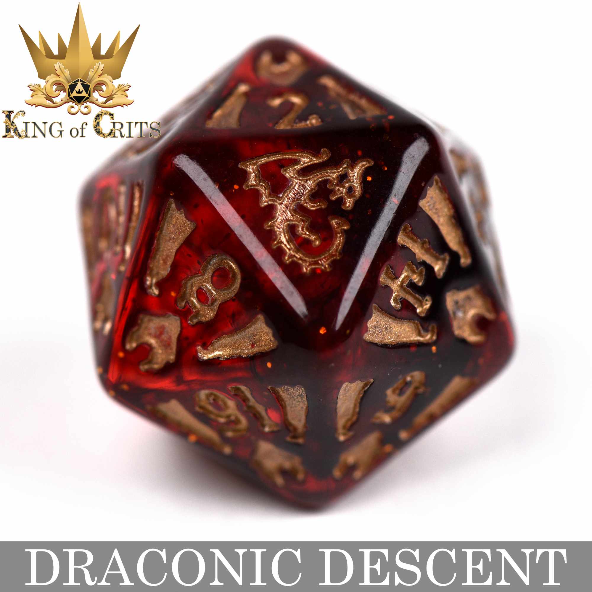 Draconic Descent 11 Dice Set - Bards & Cards