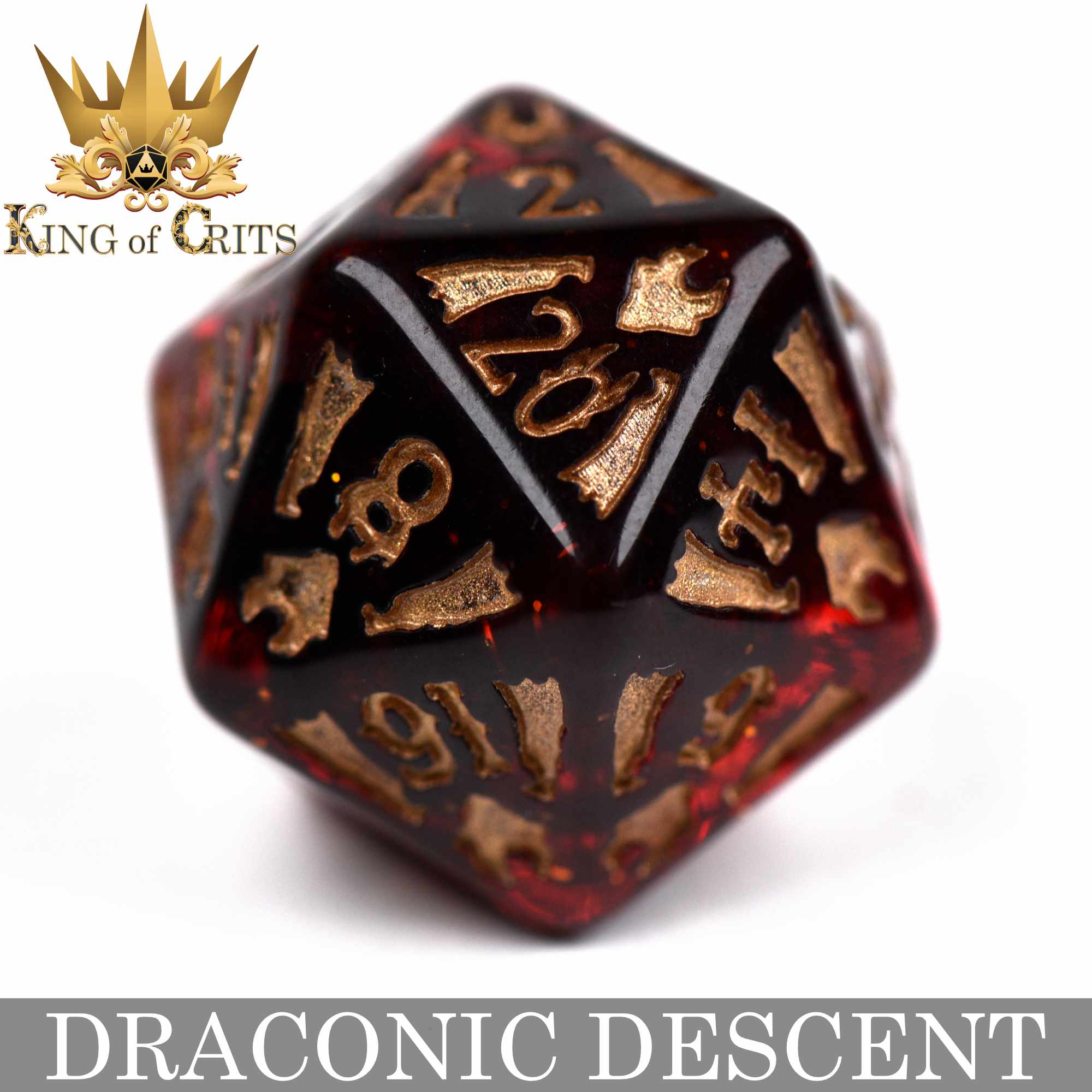 Draconic Descent 11 Dice Set - Bards & Cards