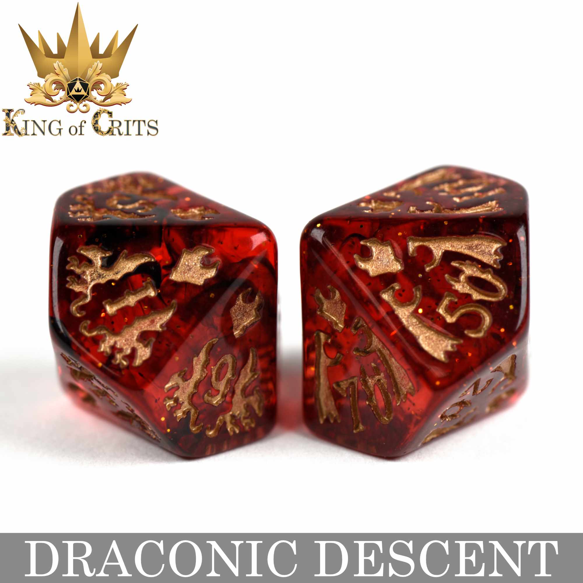 Draconic Descent 11 Dice Set - Bards & Cards