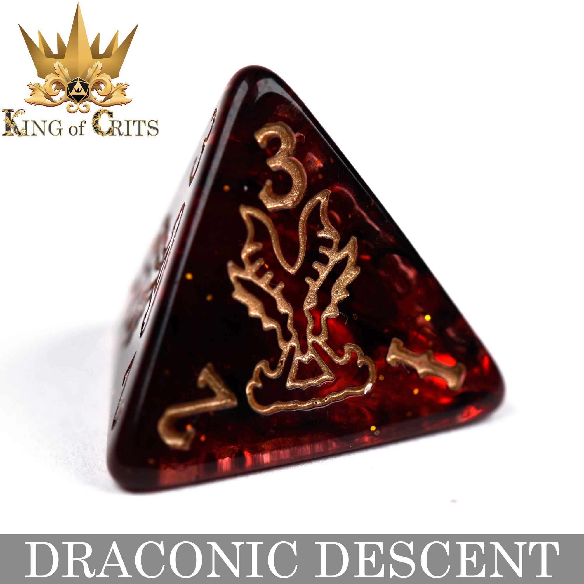 Draconic Descent 11 Dice Set - Bards & Cards