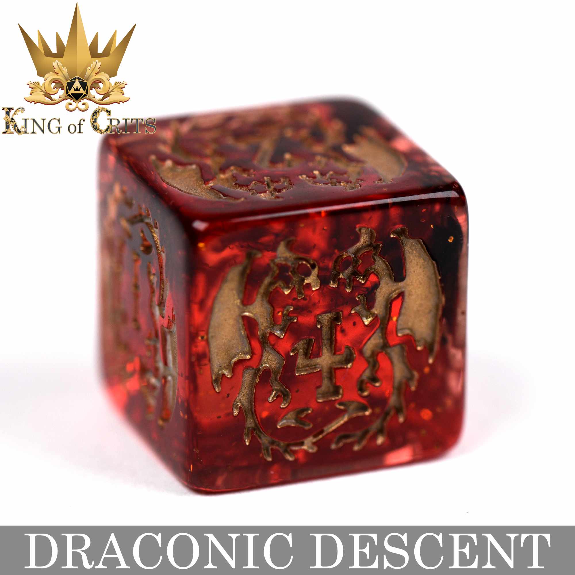 Draconic Descent 11 Dice Set - Bards & Cards