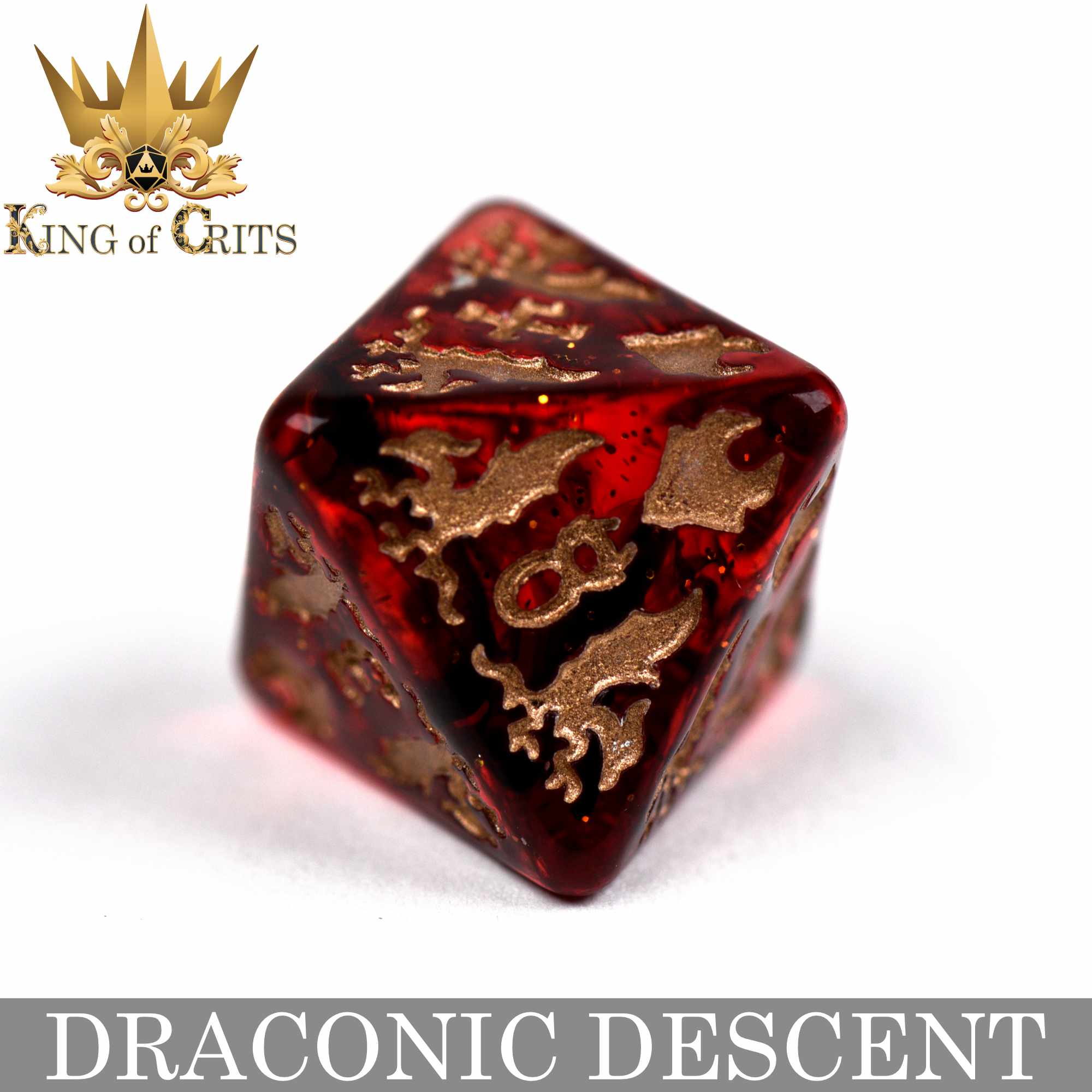 Draconic Descent 11 Dice Set - Bards & Cards