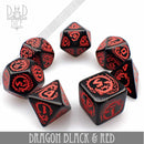 Dragon Onyx (Black & Red) Dice Set - Bards & Cards