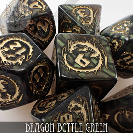 Dragon Nephrite (Bottle Green) Dice Set - Bards & Cards