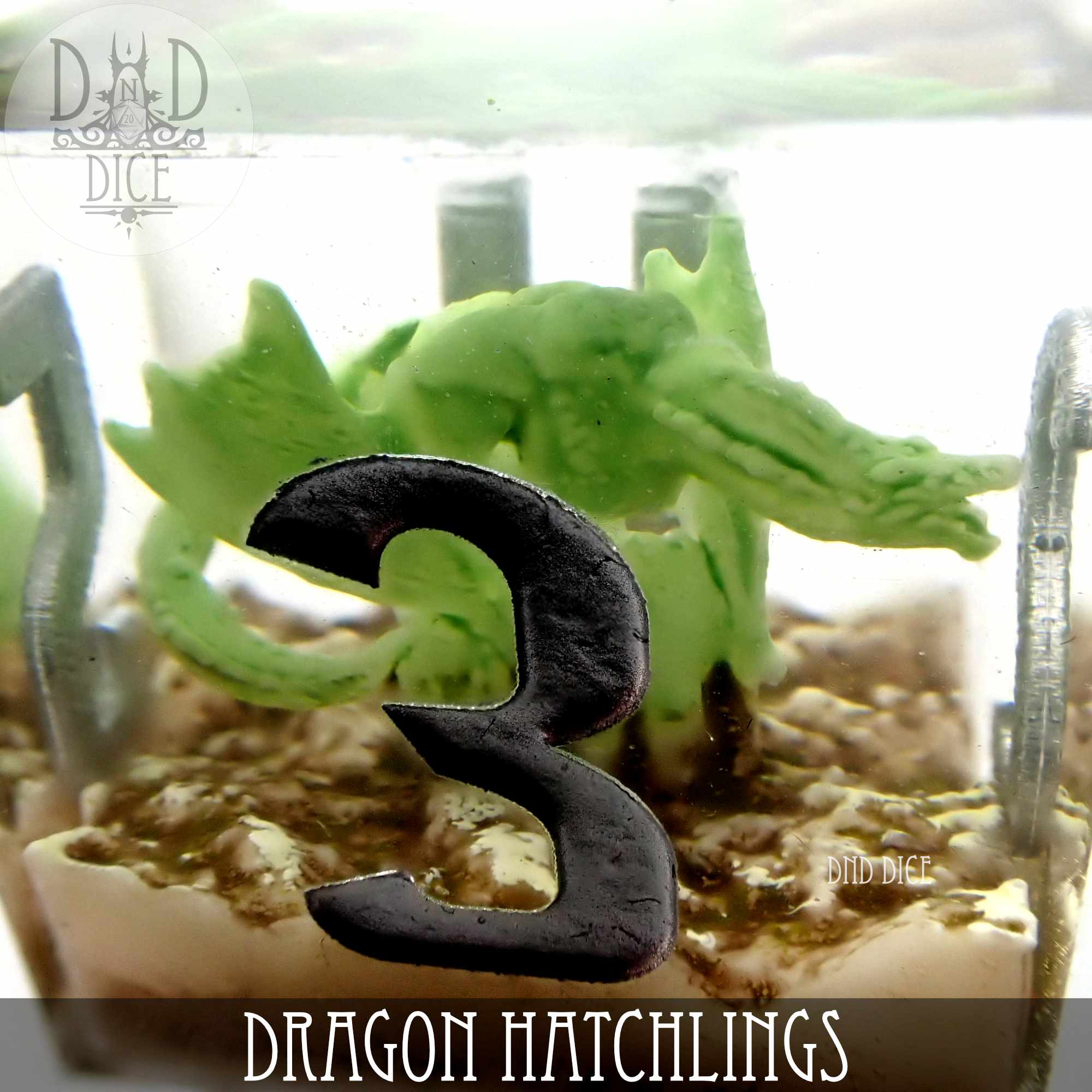 Dragon Hatchlings Handmade Dice Set - Bards & Cards