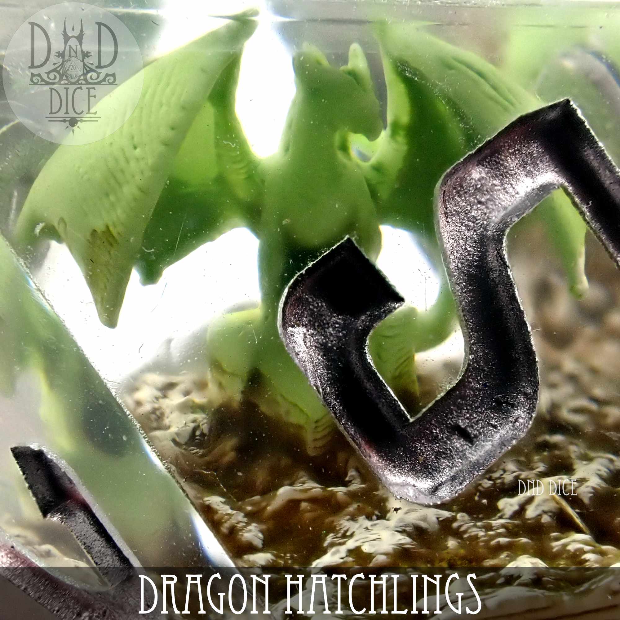 Dragon Hatchlings Handmade Dice Set - Bards & Cards