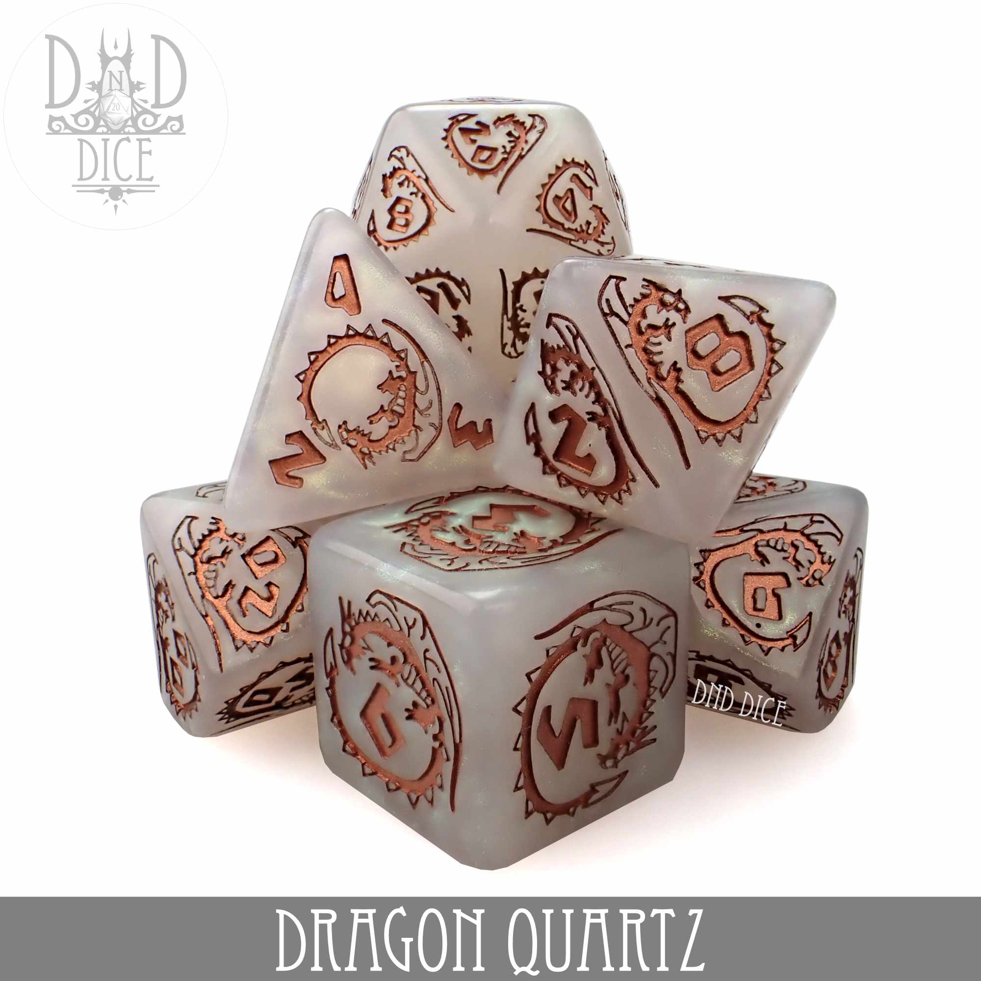 Dragon Quartz Dice Set - Bards & Cards