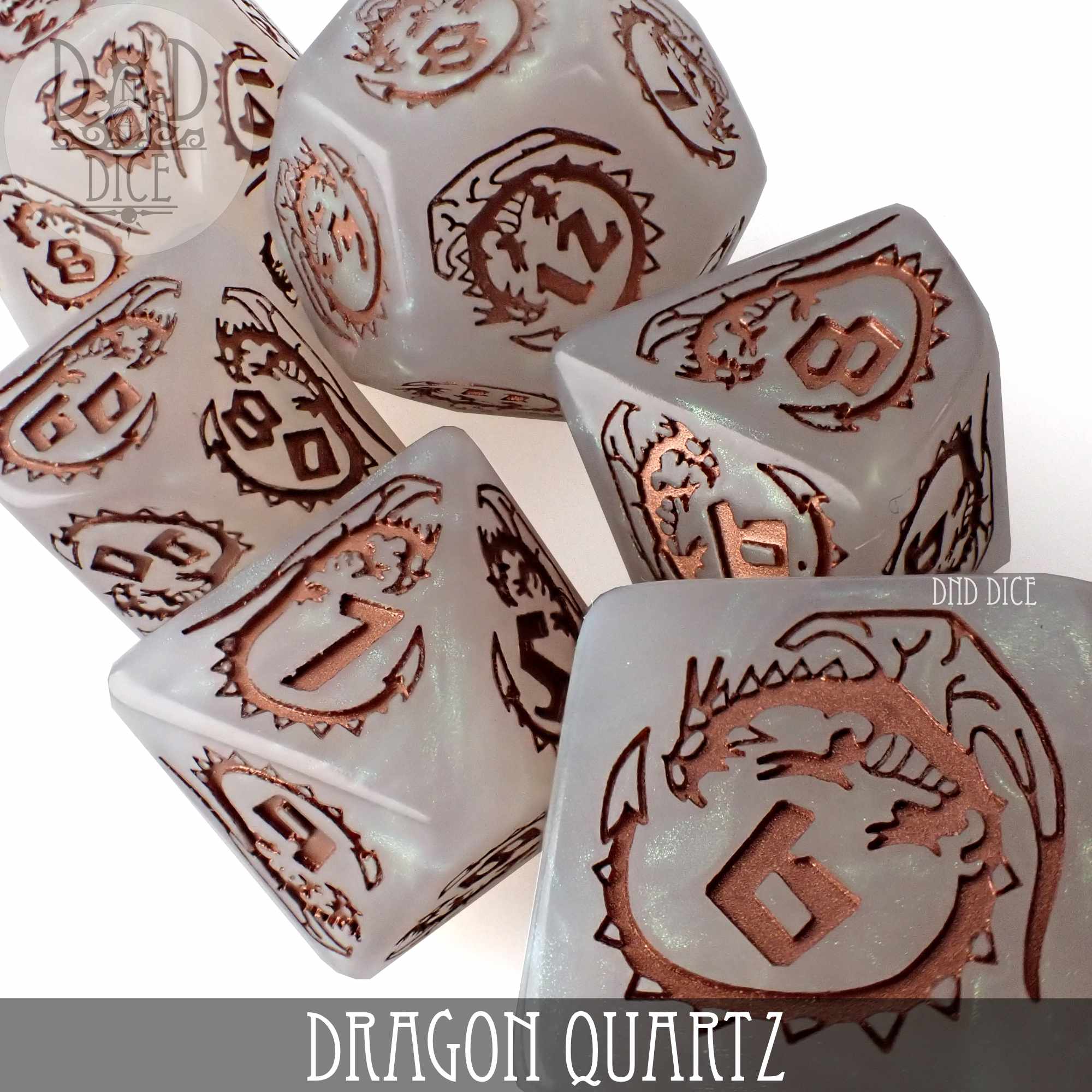 Dragon Quartz Dice Set - Bards & Cards