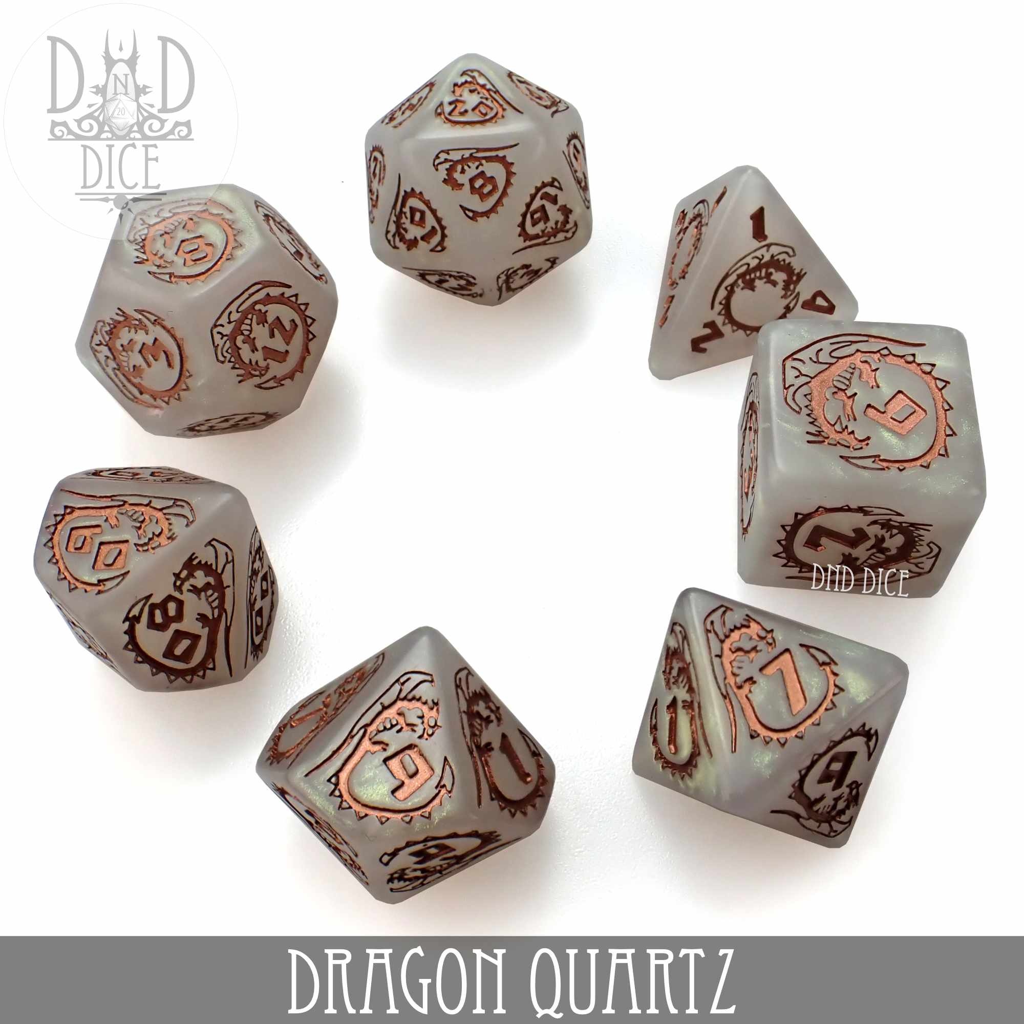 Dragon Quartz Dice Set - Bards & Cards