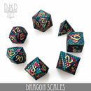 Dragon Scales Metal Dice Set - Bards & Cards