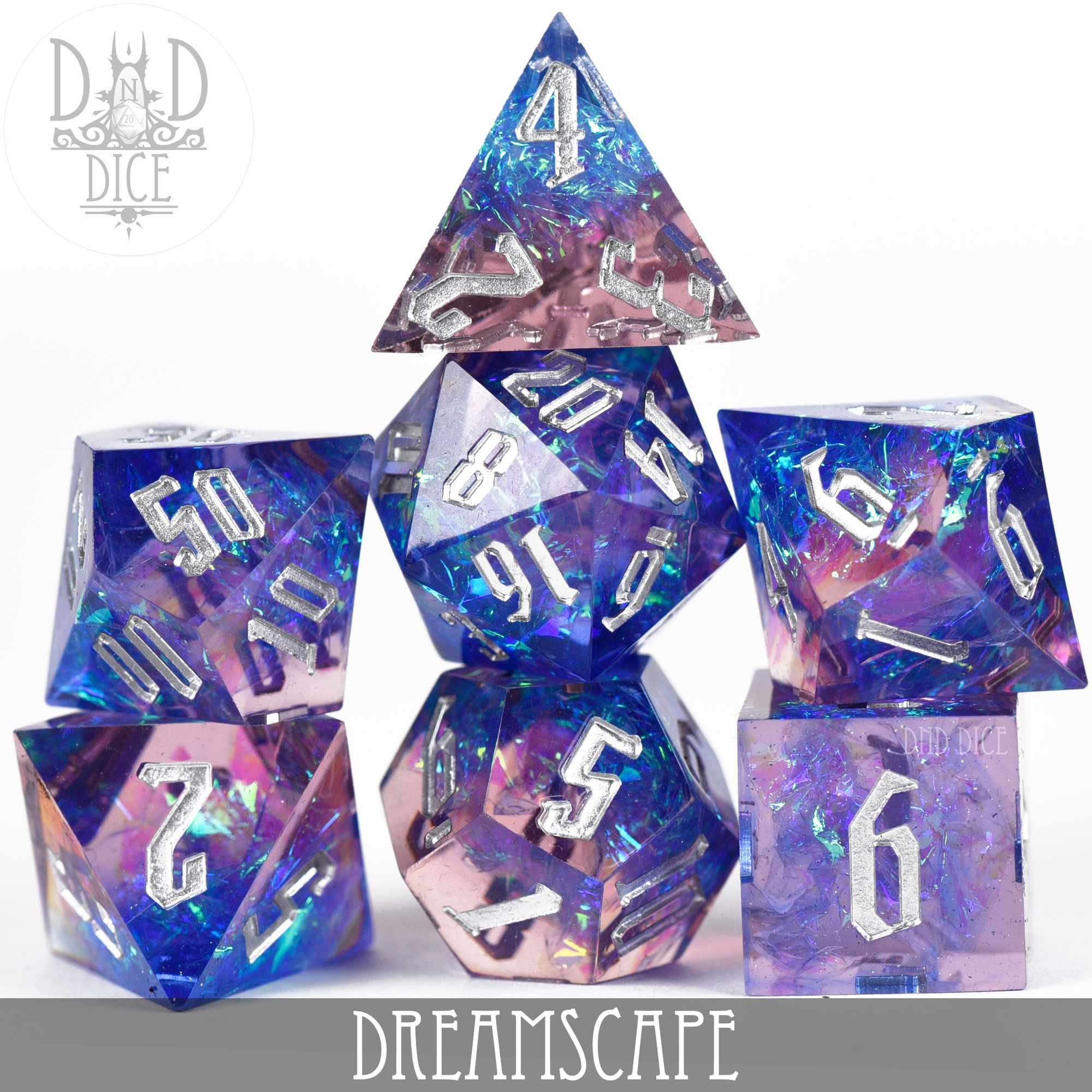 Dreamscape Handmade Dice Set - Bards & Cards