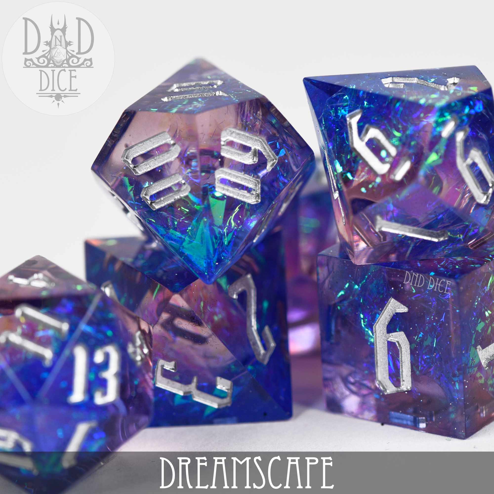 Dreamscape Handmade Dice Set - Bards & Cards