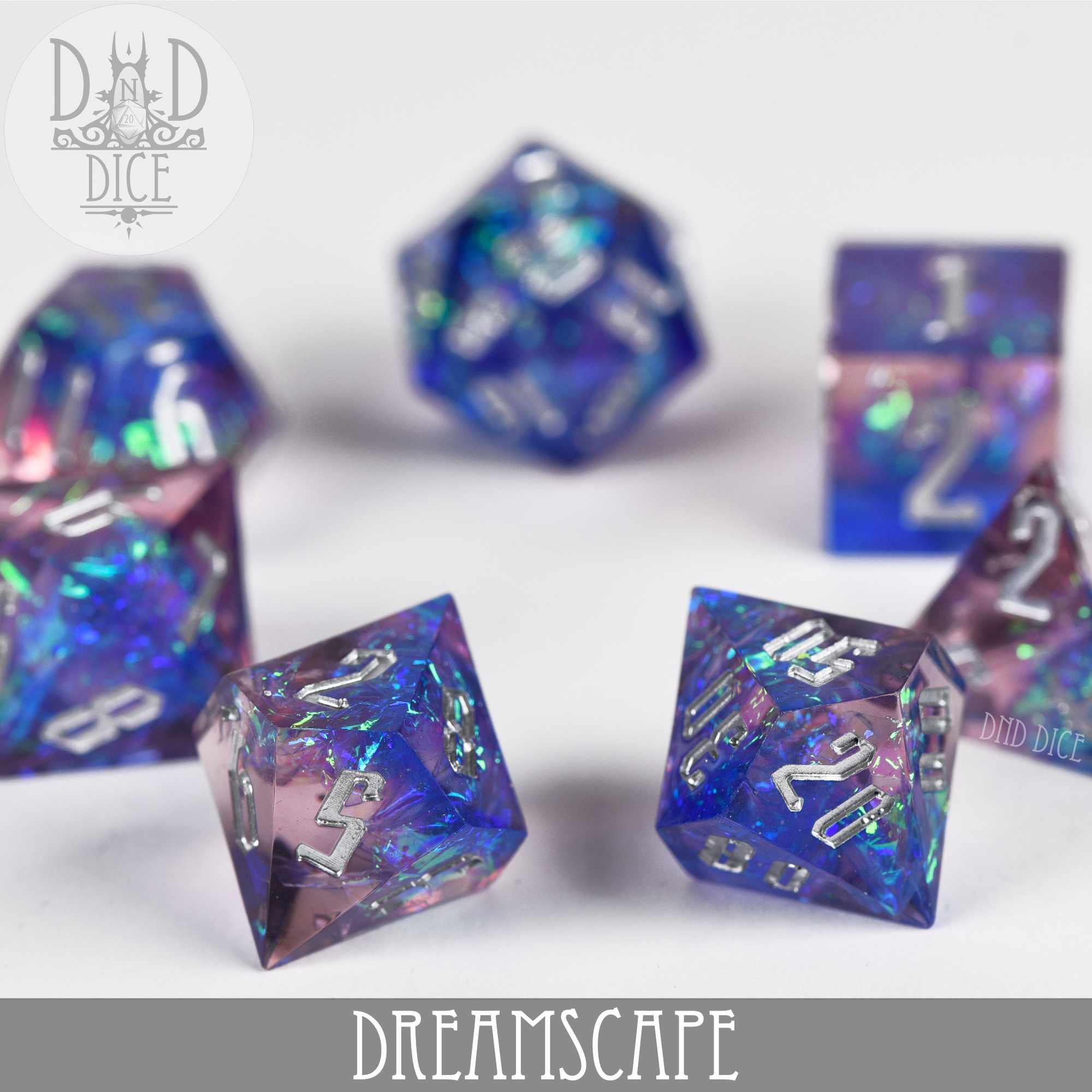 Dreamscape Handmade Dice Set - Bards & Cards