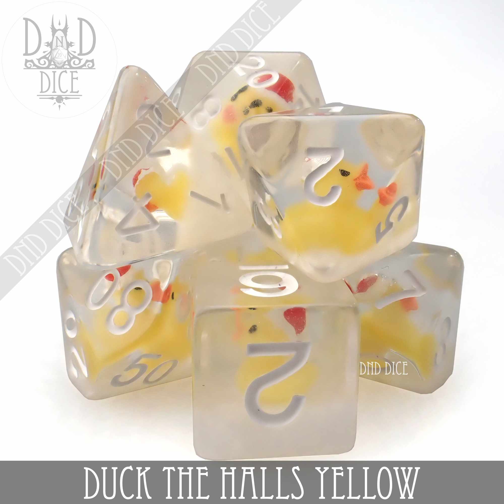 Duck the Halls Yellow Dice Set - Bards & Cards