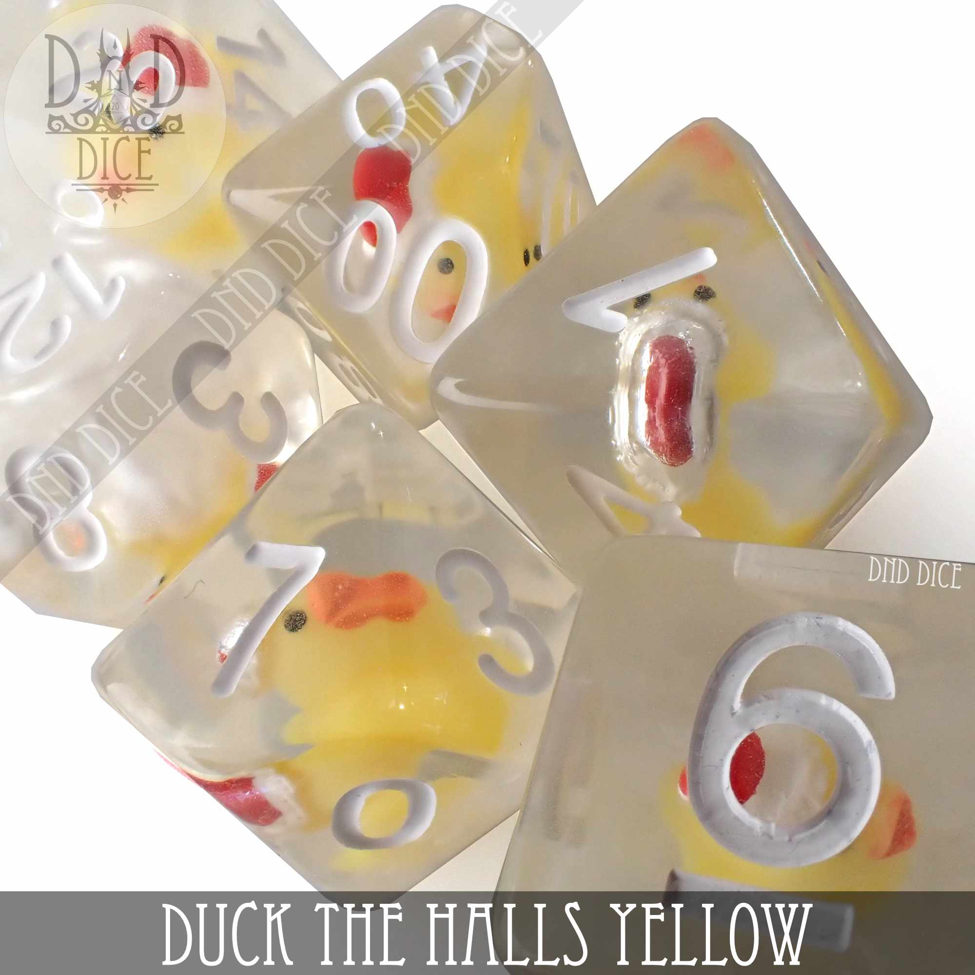 Duck the Halls Yellow Dice Set - Bards & Cards