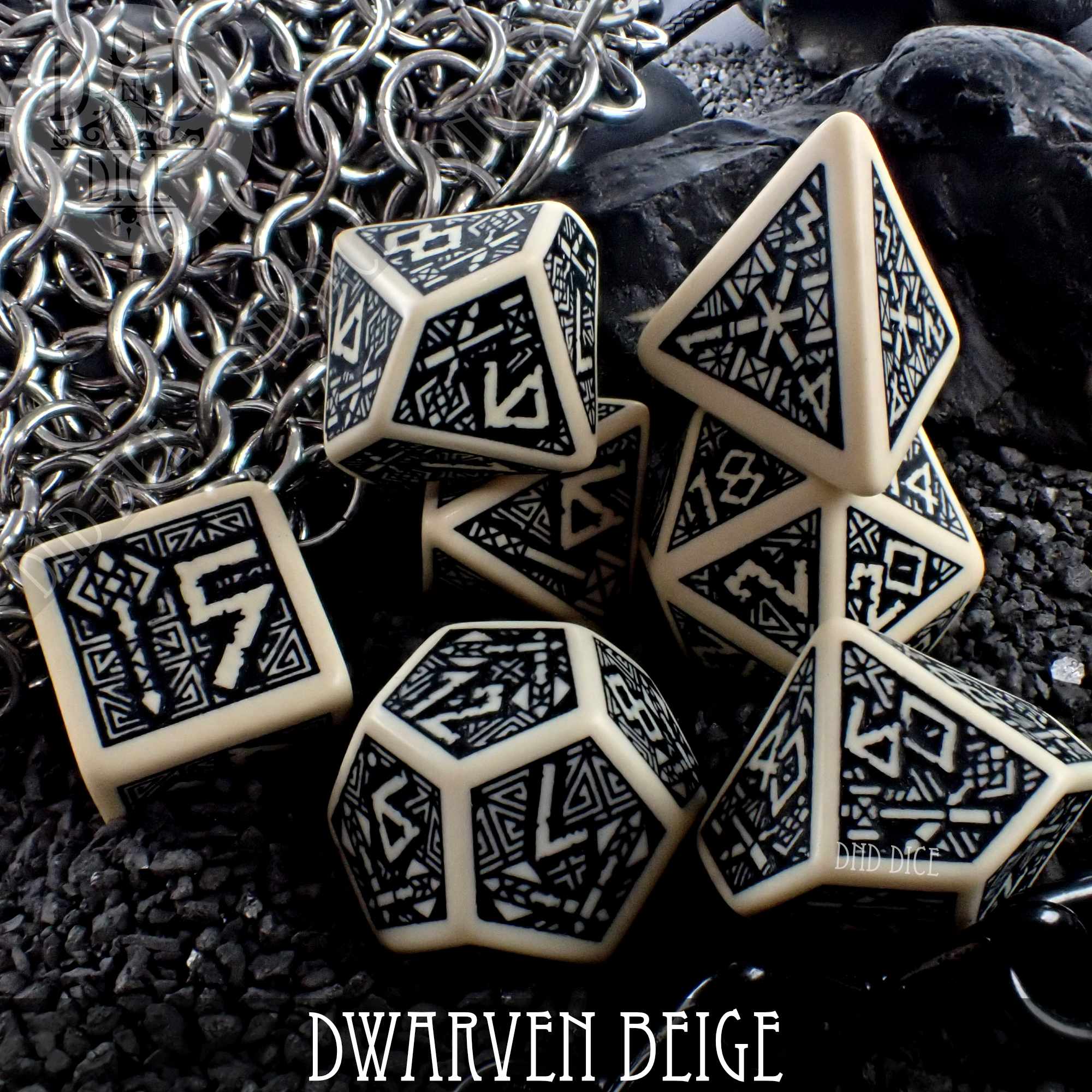 Dwarven Beige Dice Set - Bards & Cards