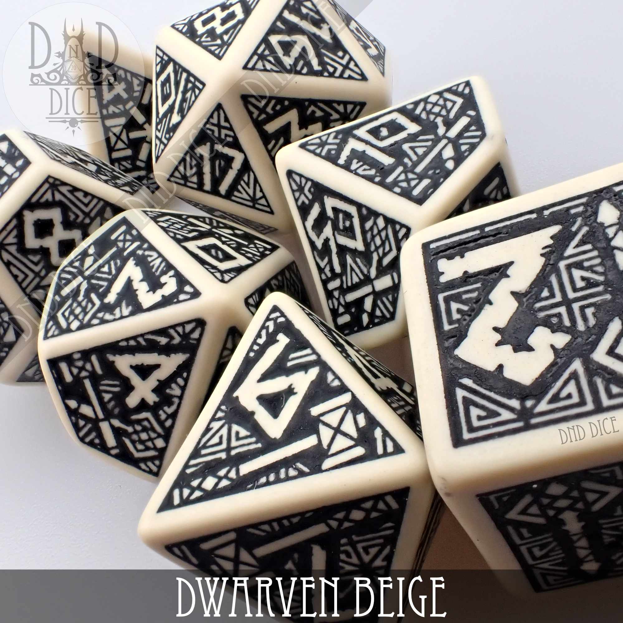 Dwarven Beige Dice Set - Bards & Cards