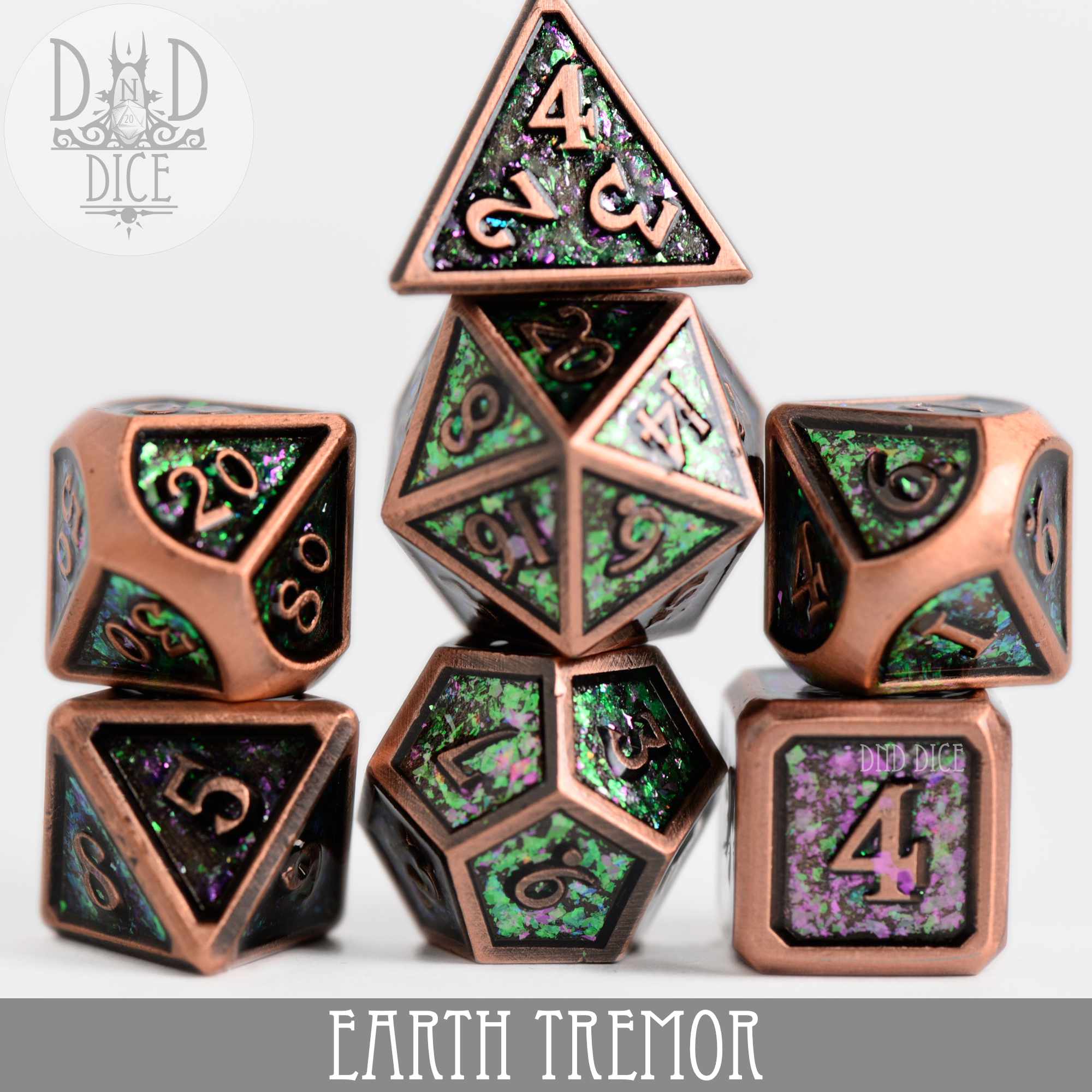 Earth Tremor Metal Dice Set - Bards & Cards