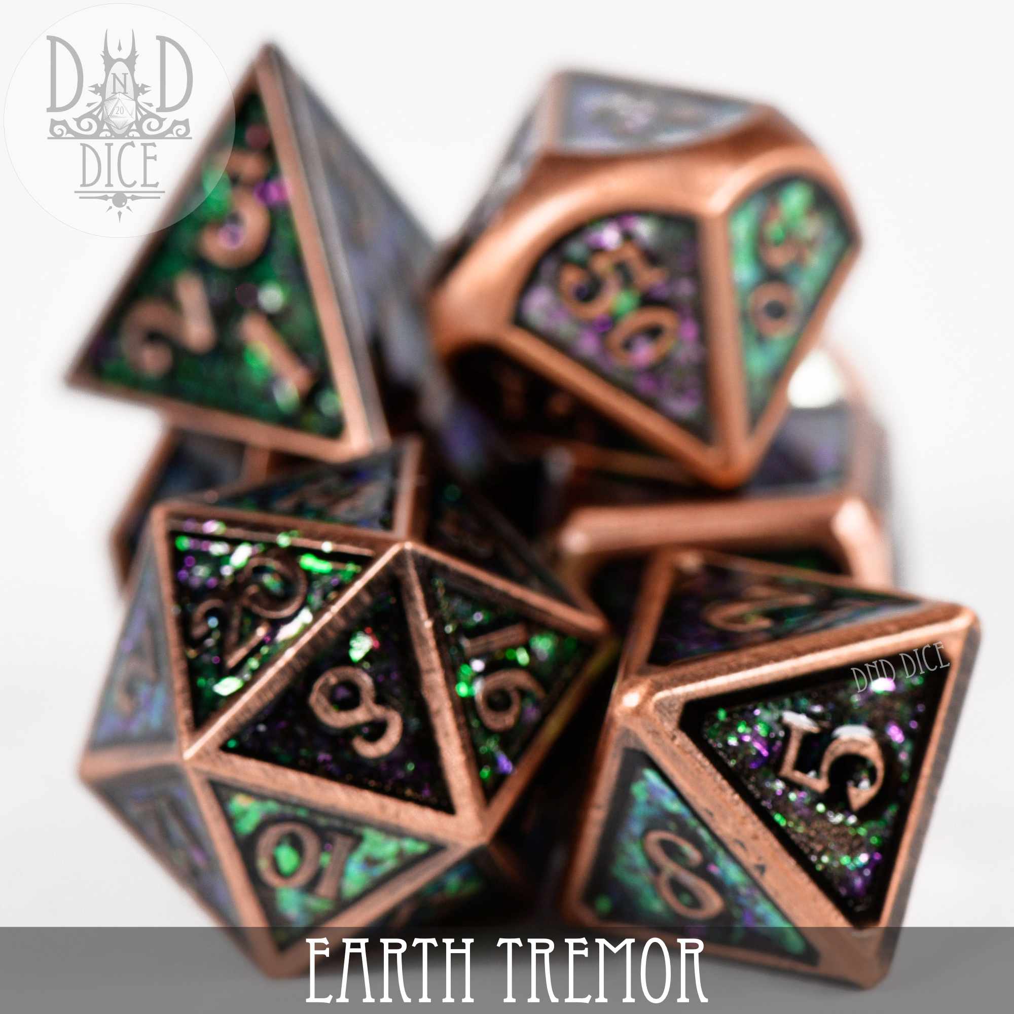 Earth Tremor Metal Dice Set - Bards & Cards