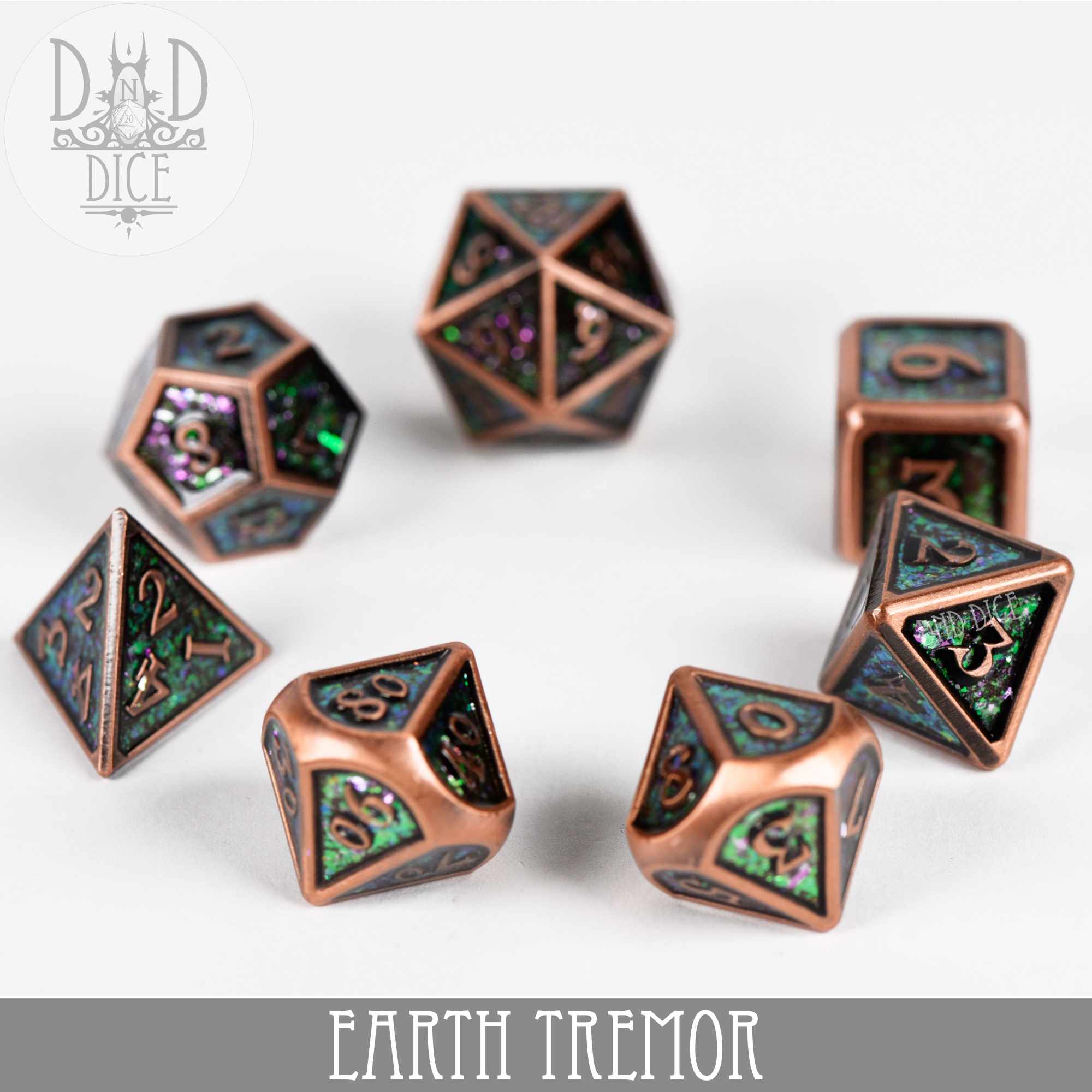 Earth Tremor Metal Dice Set - Bards & Cards