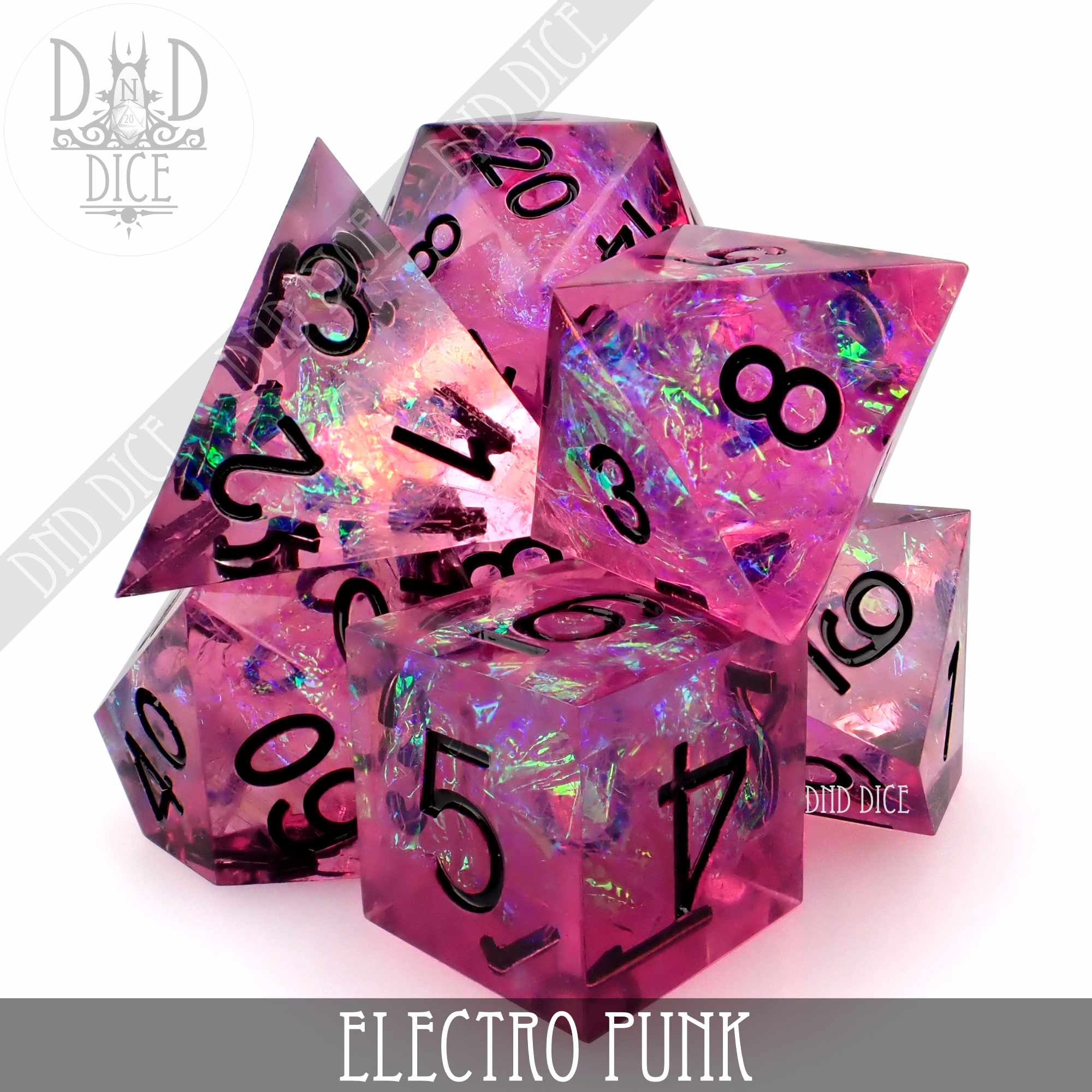 Electro Punk Handmade Dice Set - Bards & Cards