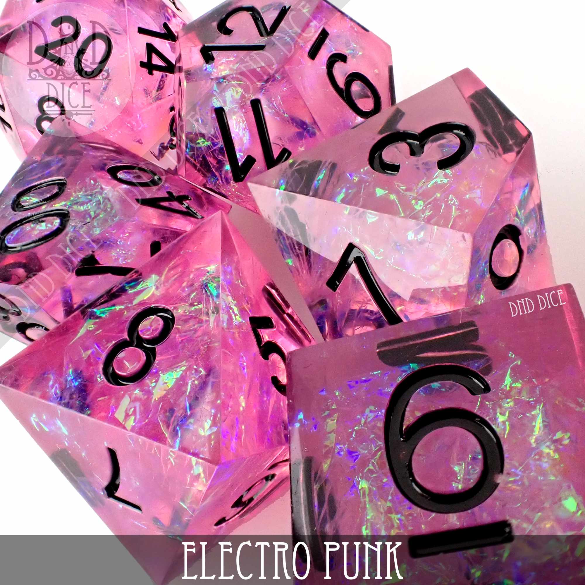 Electro Punk Handmade Dice Set - Bards & Cards