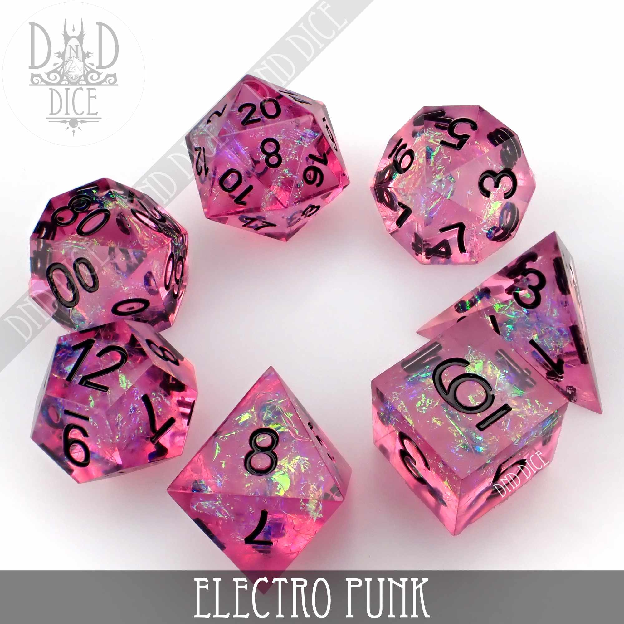 Electro Punk Handmade Dice Set - Bards & Cards