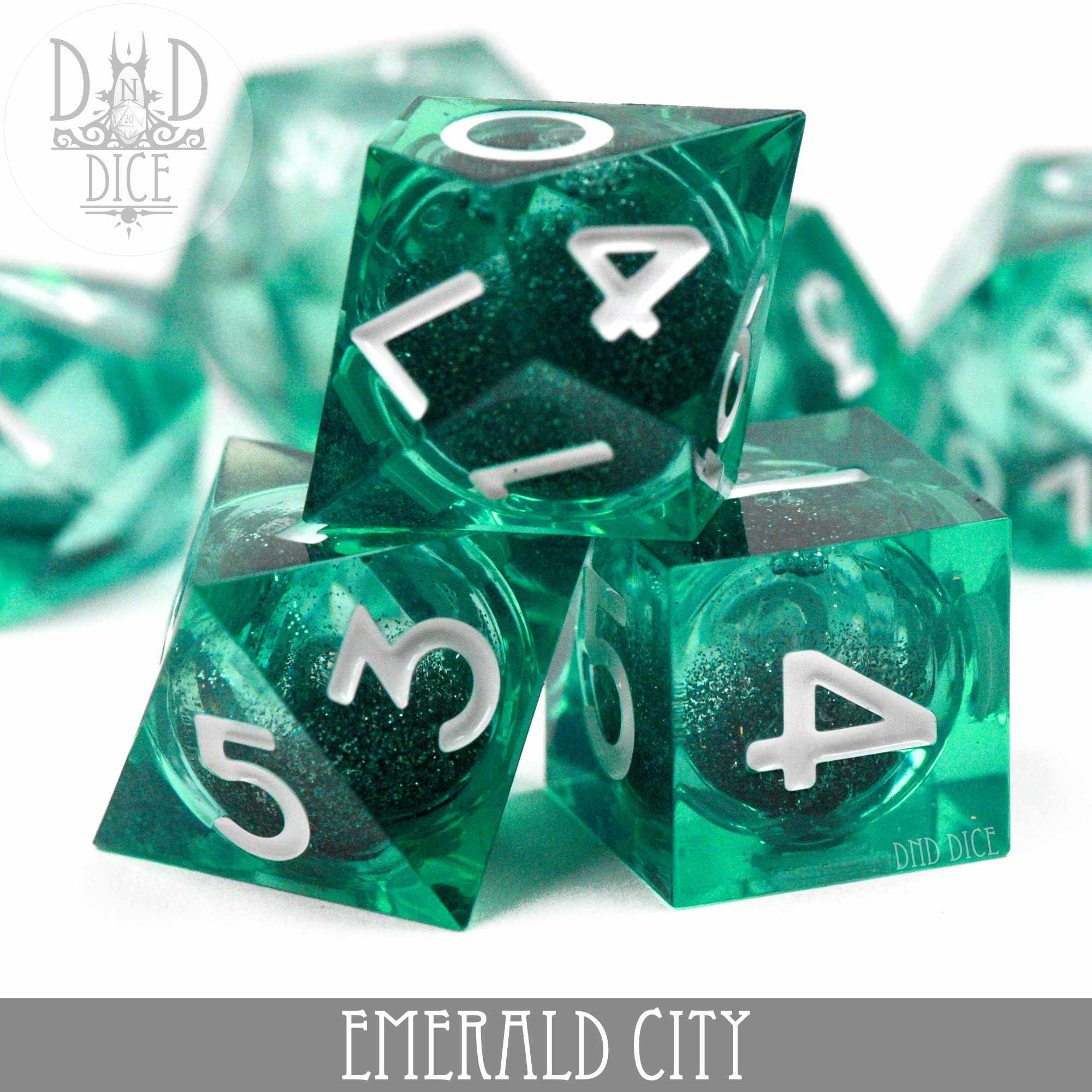 Emerald City Liquid Core Dice Set - Bards & Cards