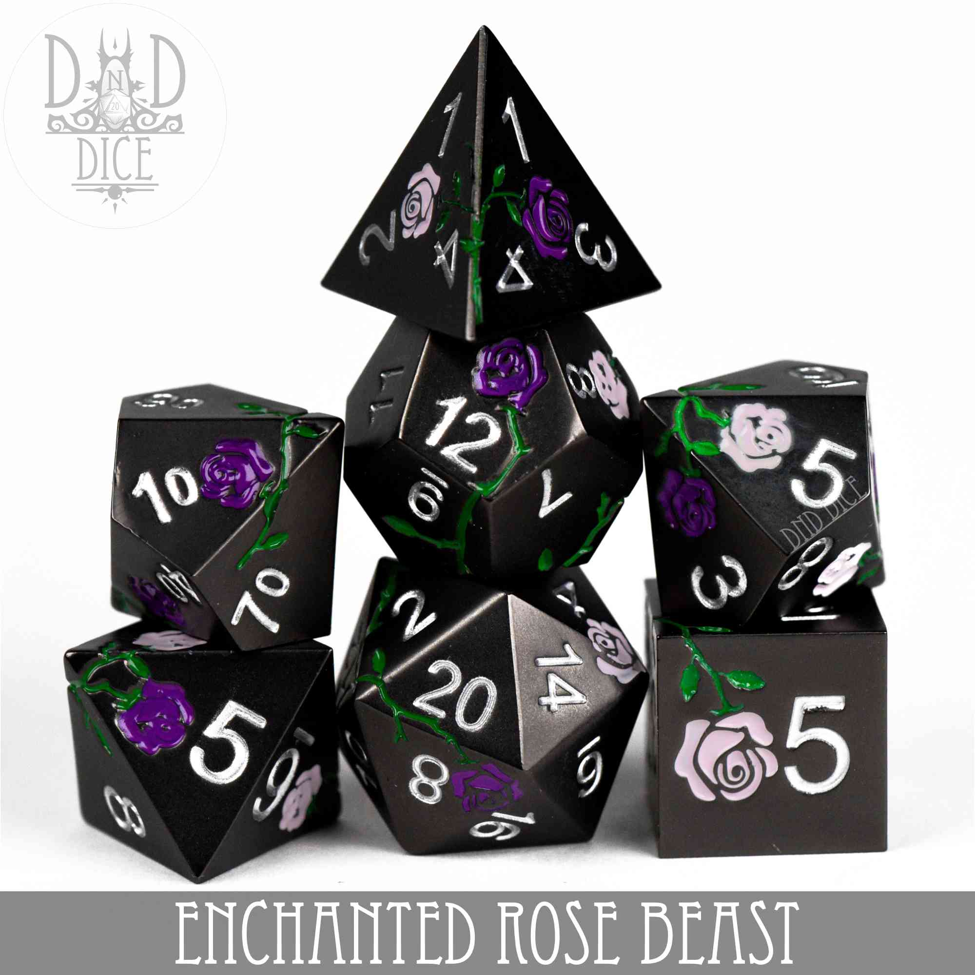 Enchanted Rose: Beast - Metal Dice Set - Bards & Cards