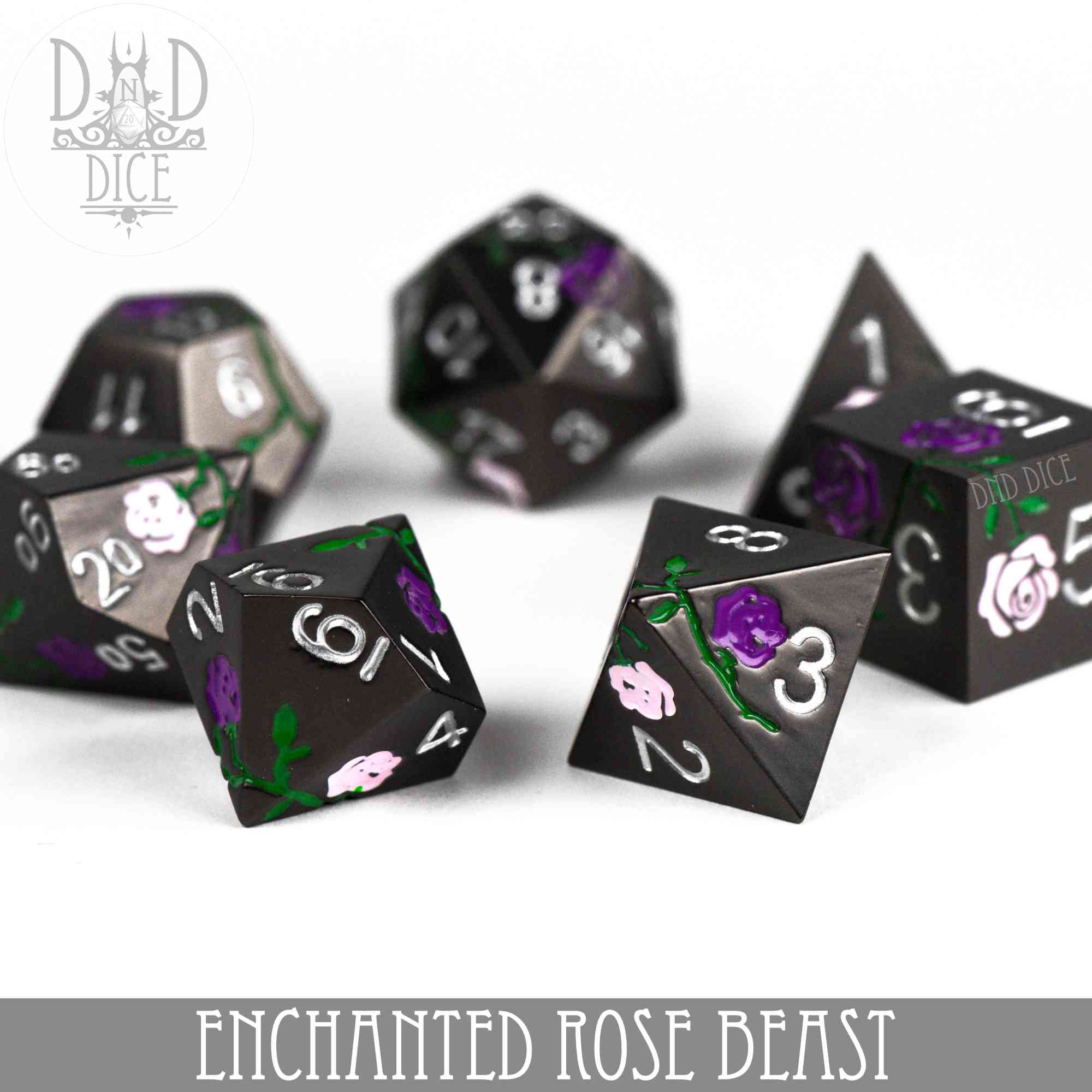 Enchanted Rose: Beast - Metal Dice Set - Bards & Cards