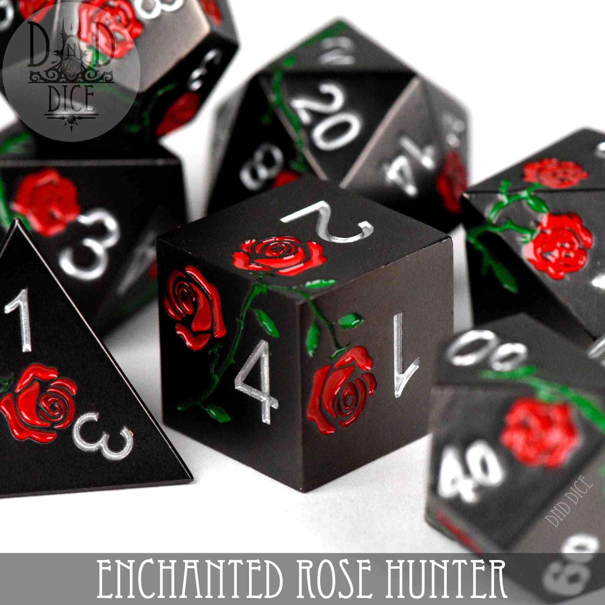 Enchanted Rose: Hunter - Metal Dice Set - Bards & Cards