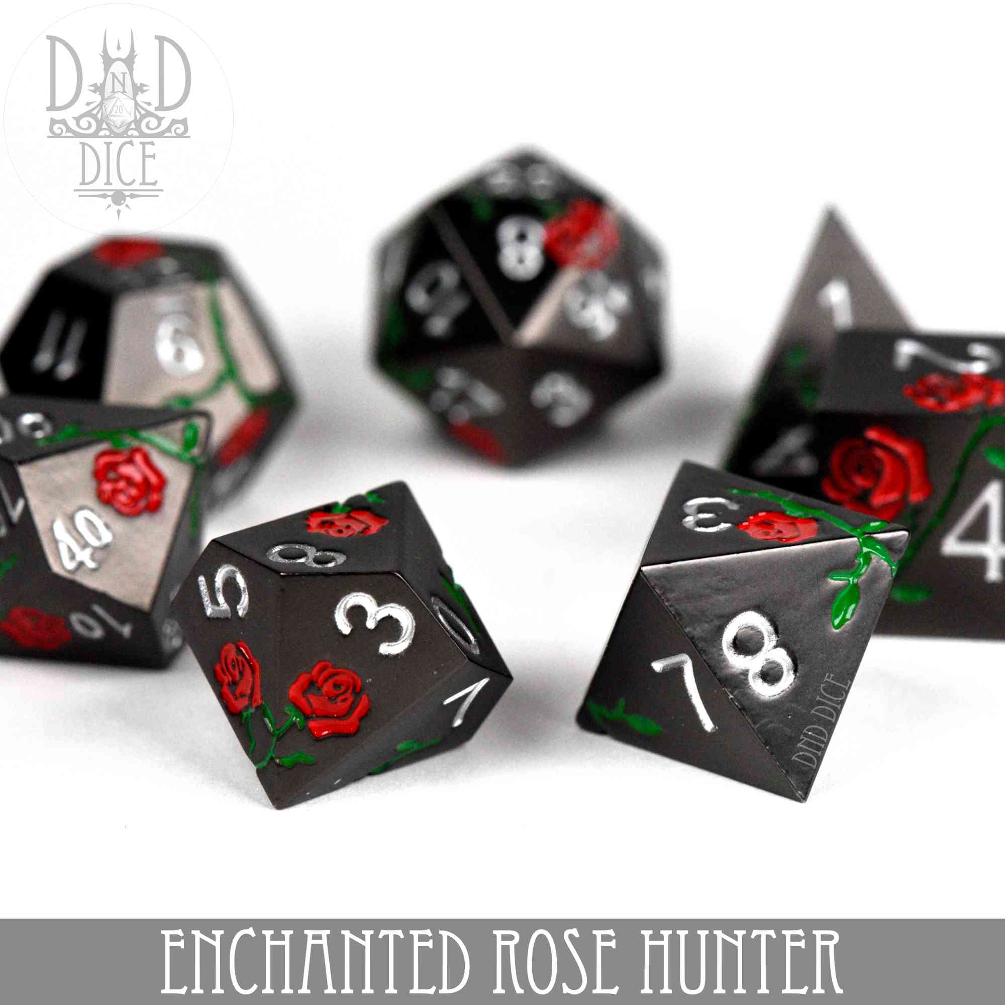 Enchanted Rose: Hunter - Metal Dice Set - Bards & Cards