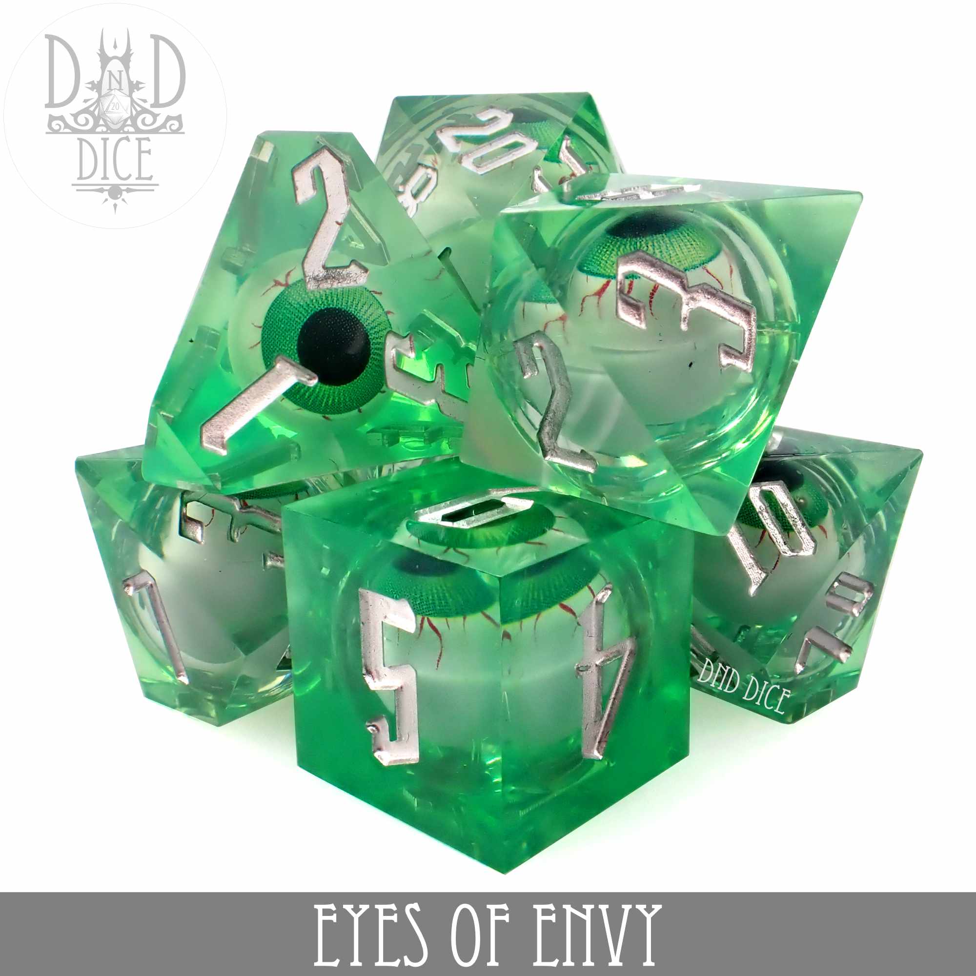 Eyes of Envy Liquid Core Dice Set - Bards & Cards