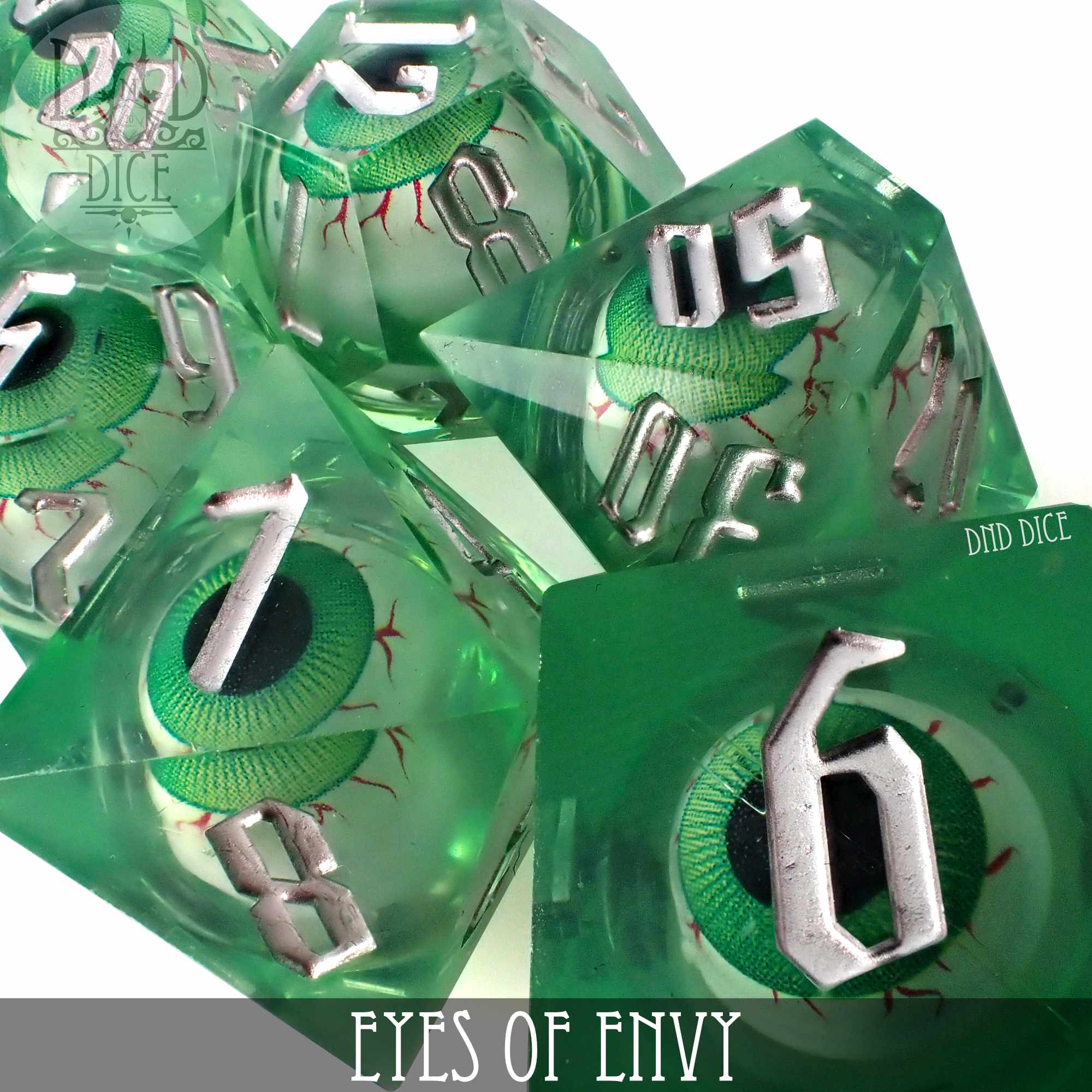 Eyes of Envy Liquid Core Dice Set - Bards & Cards