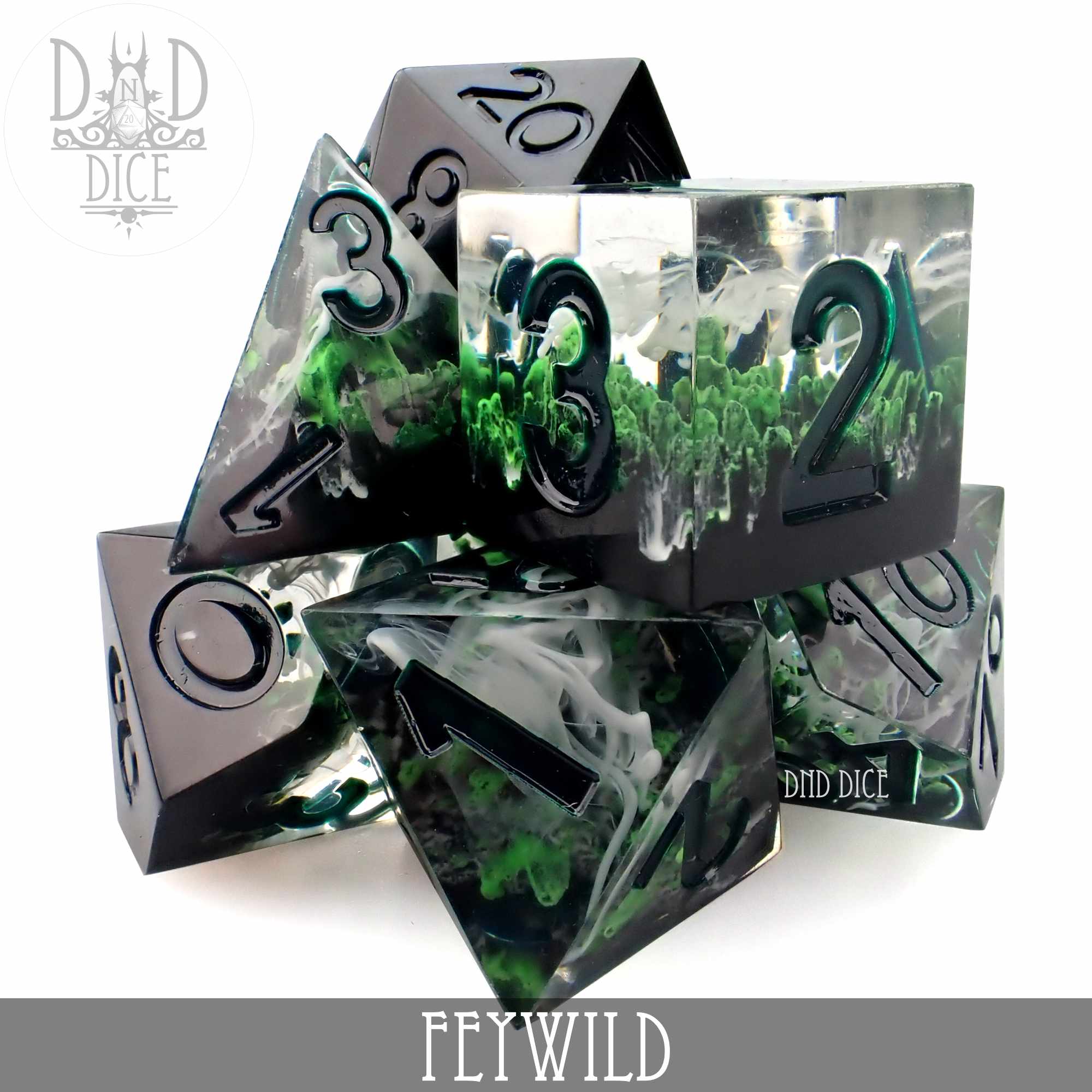 Feywild Handmade Dice Set - Bards & Cards