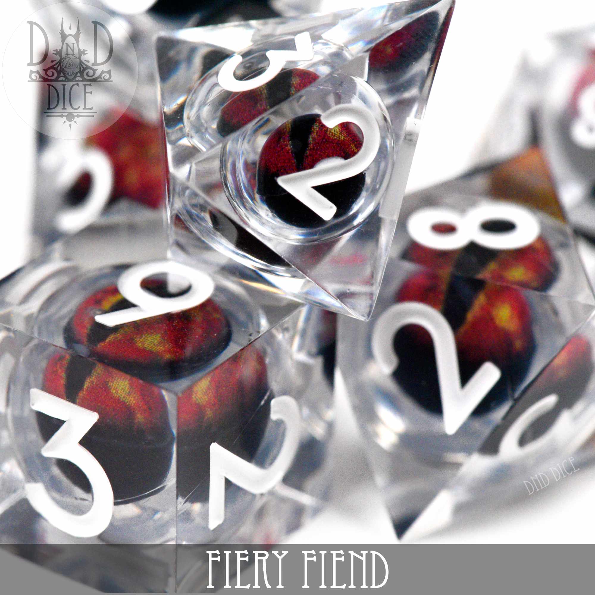 Fiery Fiend Liquid Core Dice Set - Bards & Cards