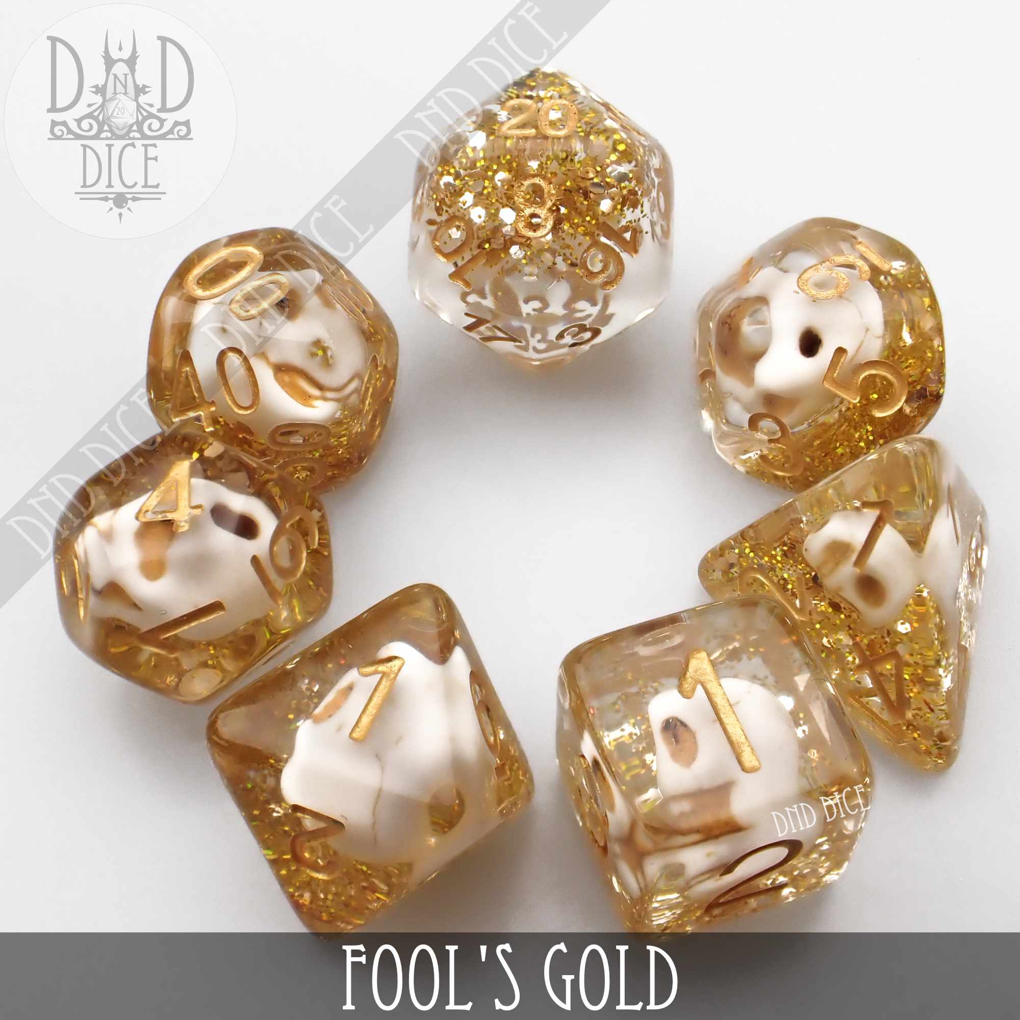 Fool's Gold Dice Set - Bards & Cards