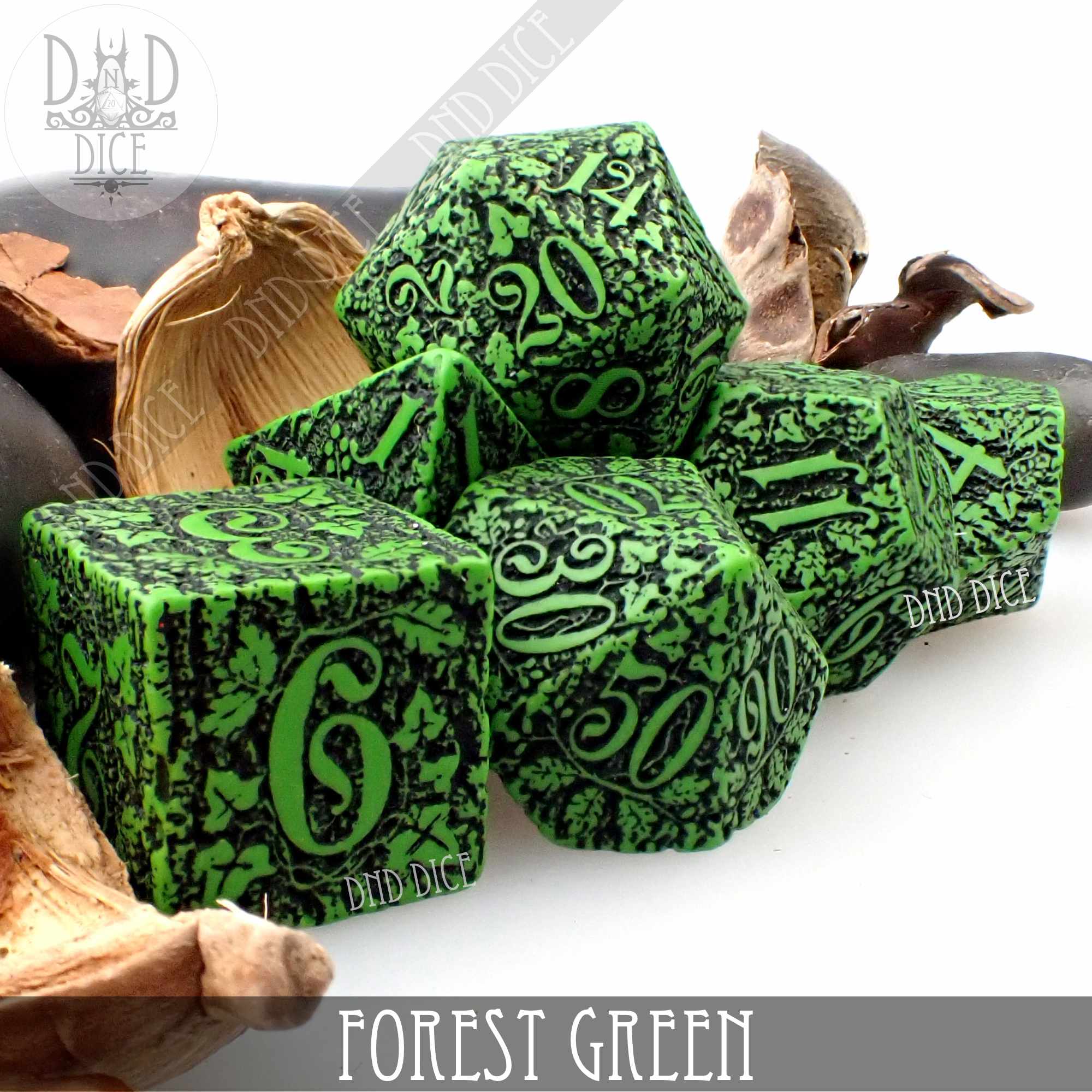 Forest Jungle Green Dice Set - Bards & Cards