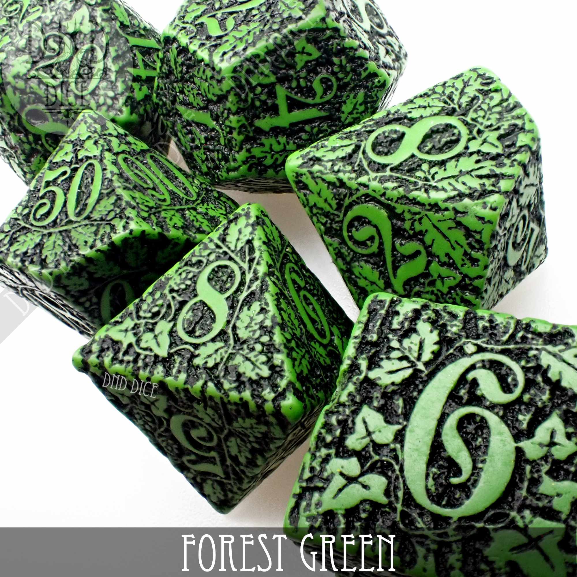 Forest Jungle Green Dice Set - Bards & Cards