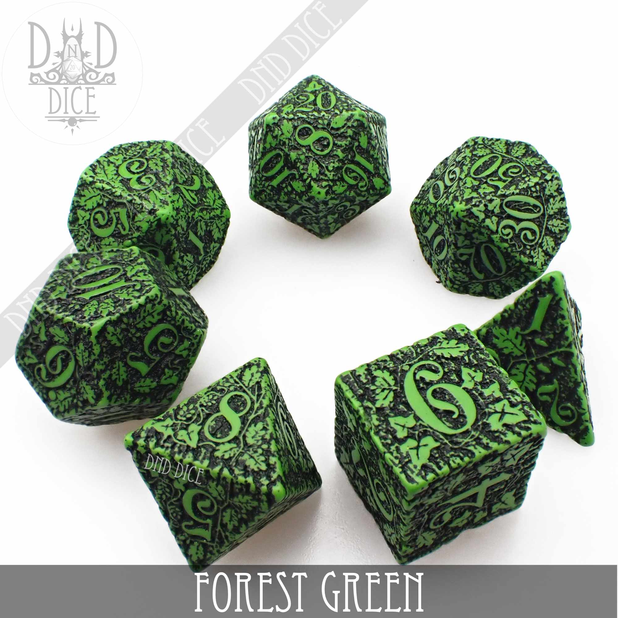 Forest Jungle Green Dice Set - Bards & Cards