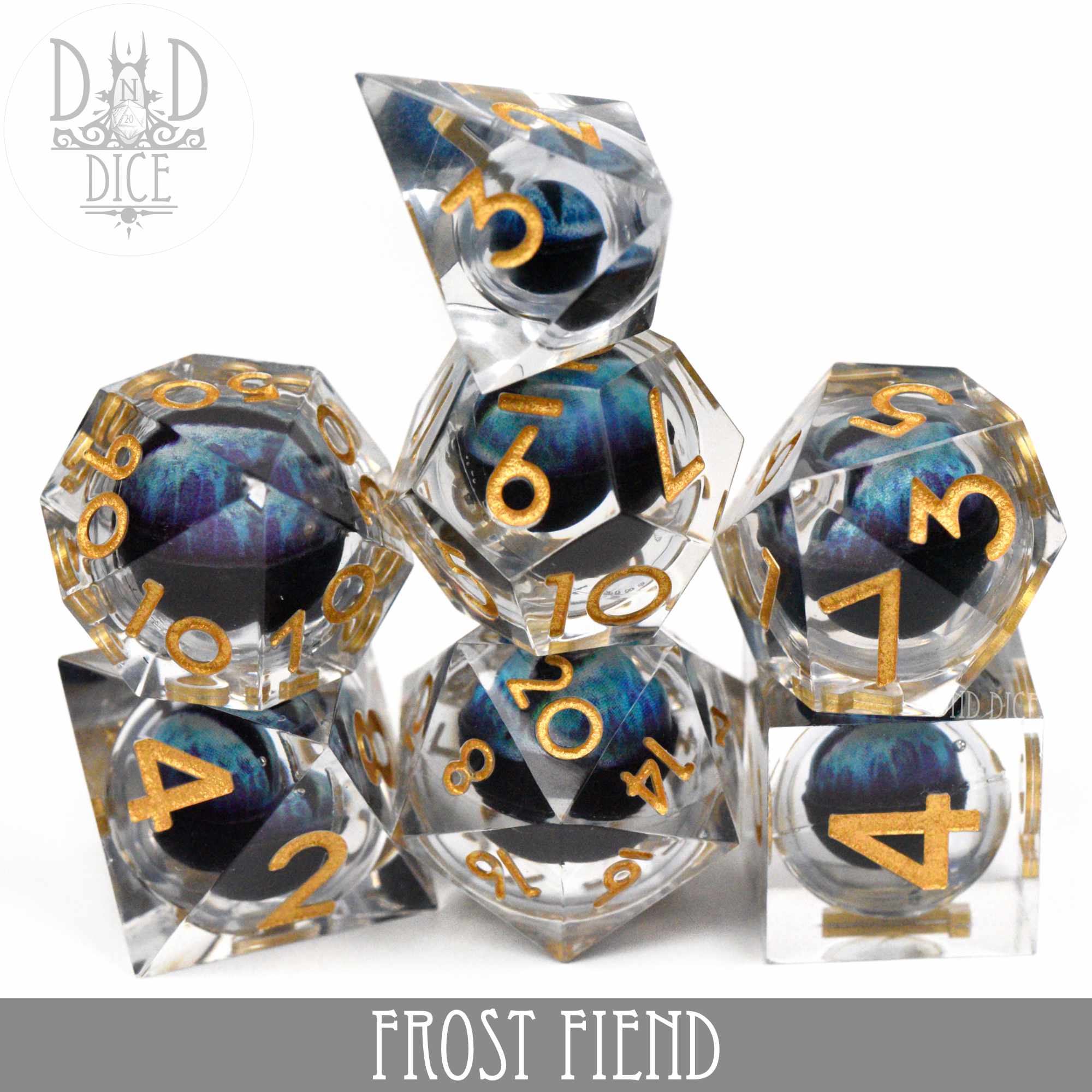 Frost Fiend Liquid Core Dice Set - Bards & Cards