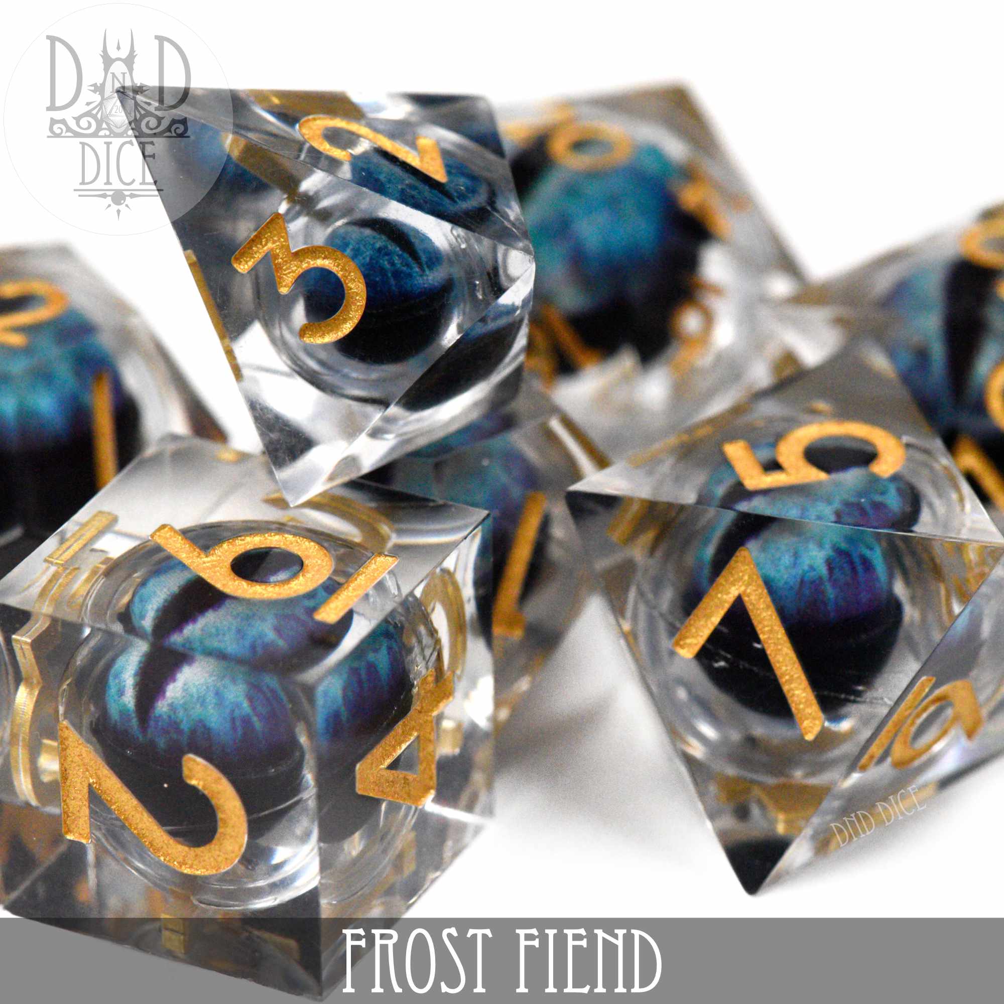 Frost Fiend Liquid Core Dice Set - Bards & Cards