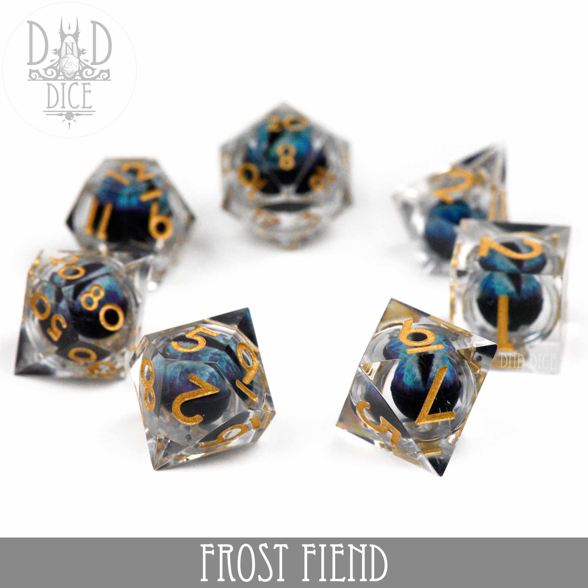 Frost Fiend Liquid Core Dice Set - Bards & Cards