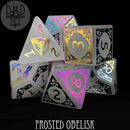 Frosted Obelisk Quartz Dice Set (Gift Box) - Bards & Cards