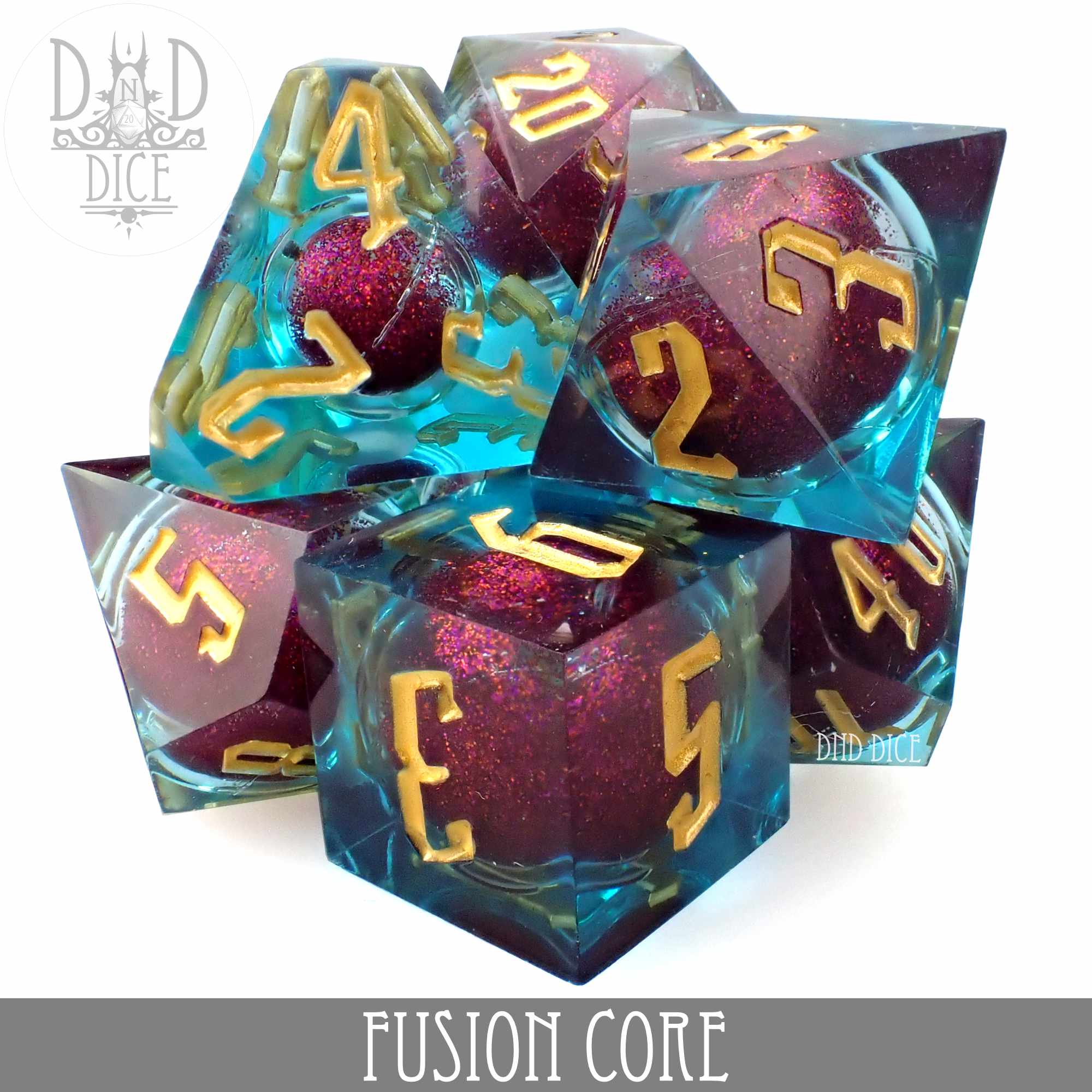 Fusion Core Liquid Core Dice Set - Bards & Cards