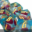 Fusion Core Liquid Core Dice Set - Bards & Cards