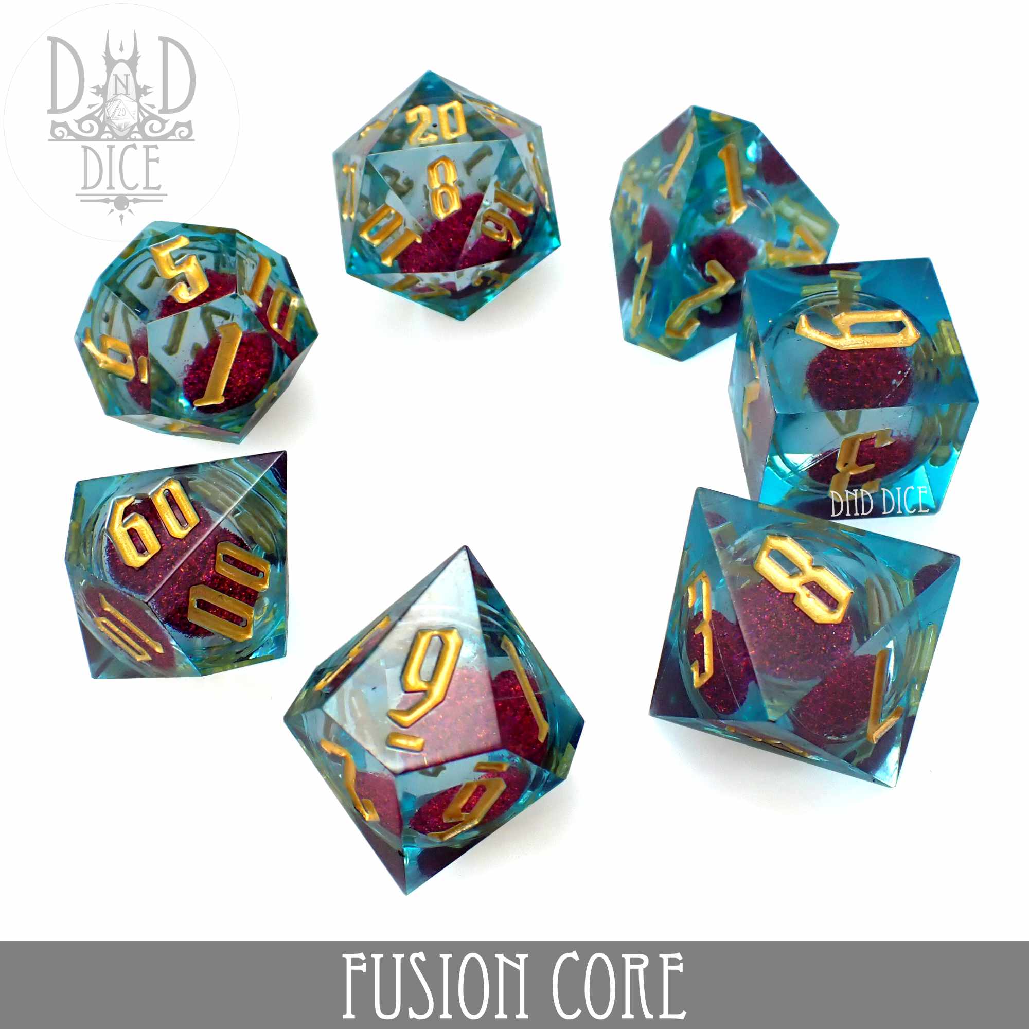 Fusion Core Liquid Core Dice Set - Bards & Cards