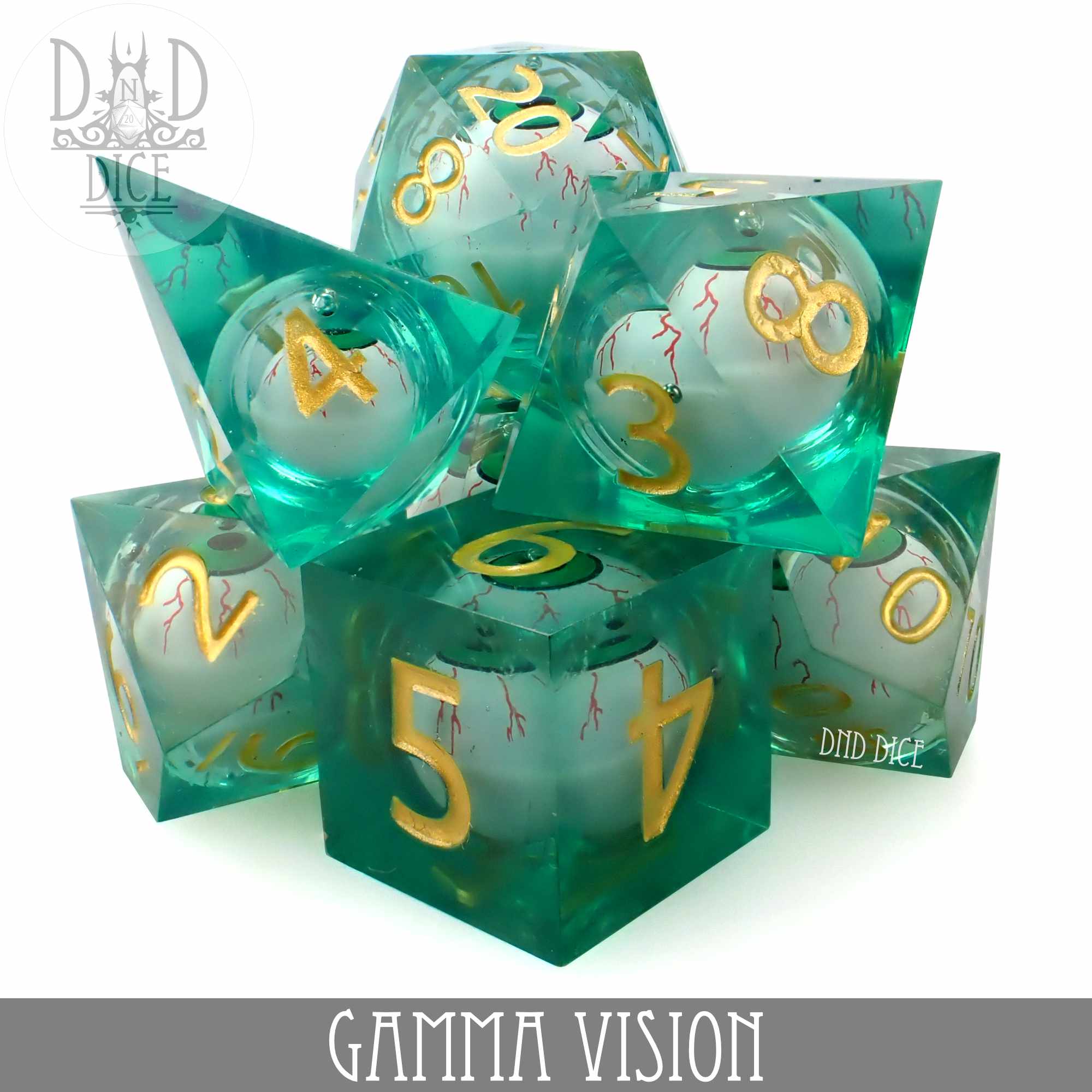 Gamma Vision Liquid Core Dice Set - Bards & Cards