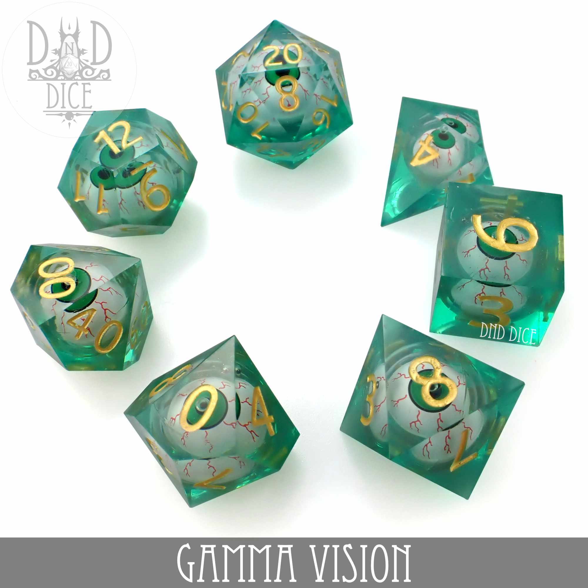 Gamma Vision Liquid Core Dice Set - Bards & Cards